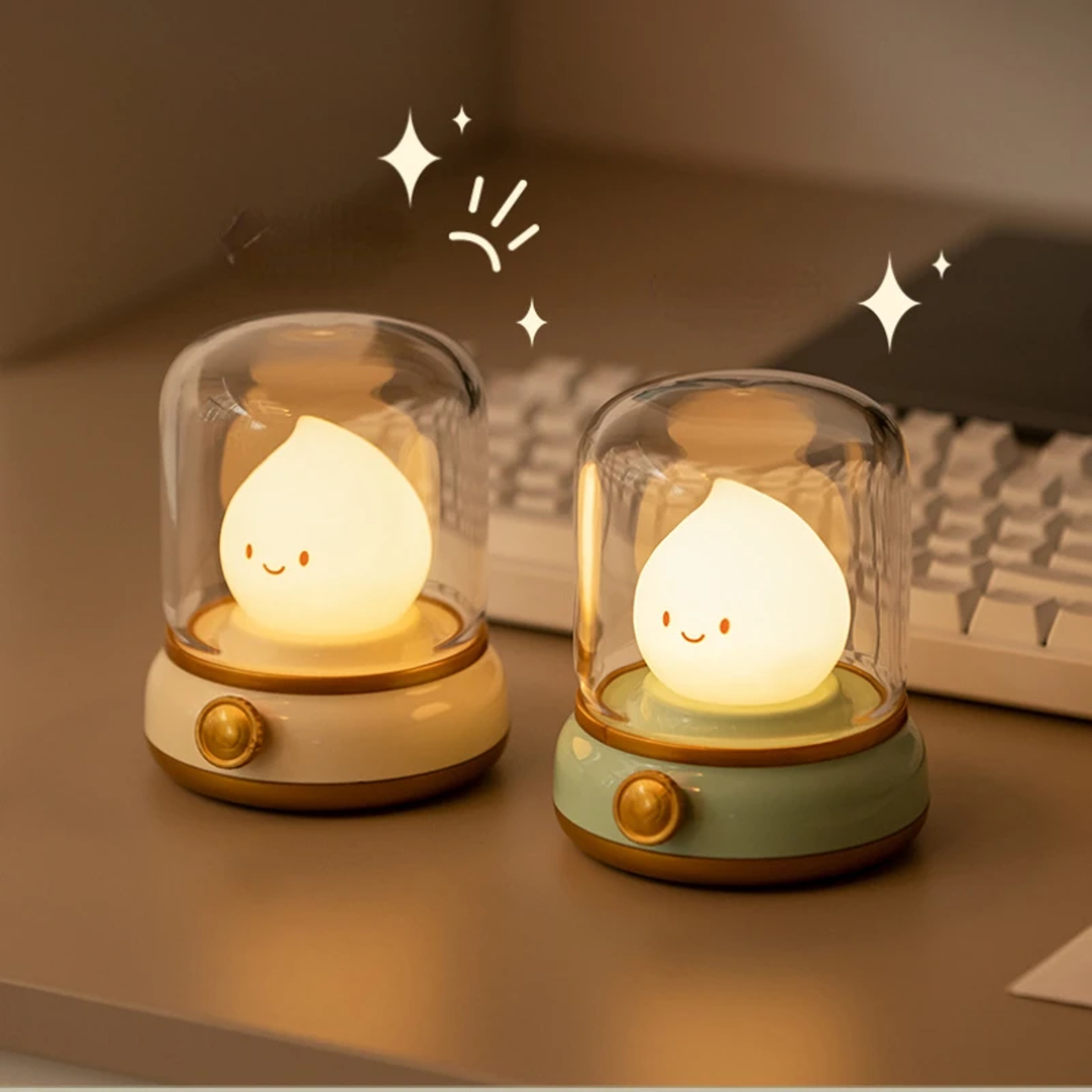 Cute Night Desktop Lamp USB Charged Portable Table Lamp Rechargeable Table Lamp For Bedroom Coffee  0