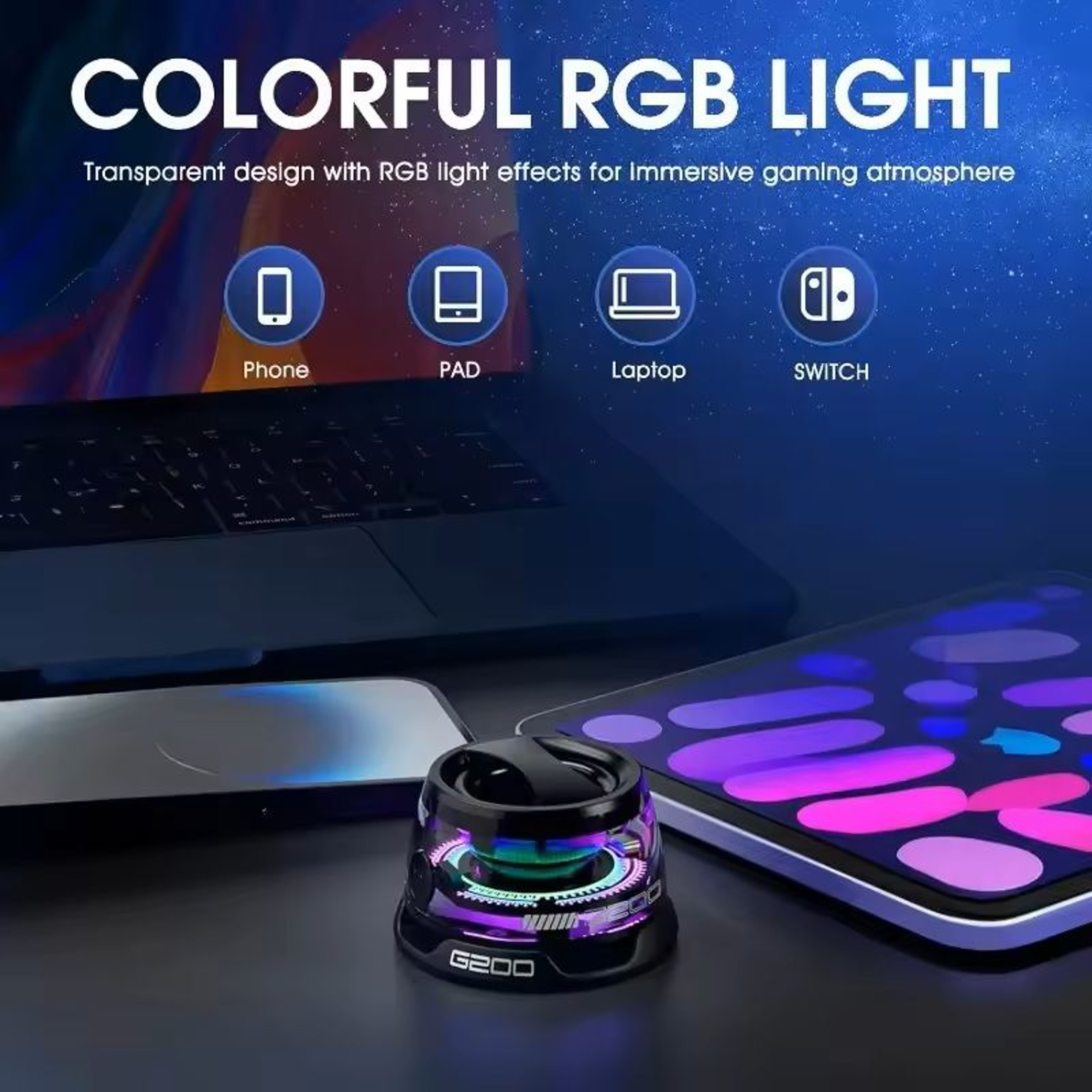 Magnetic Bluetooth Speaker Portable Mini Travel Stereo Light 4