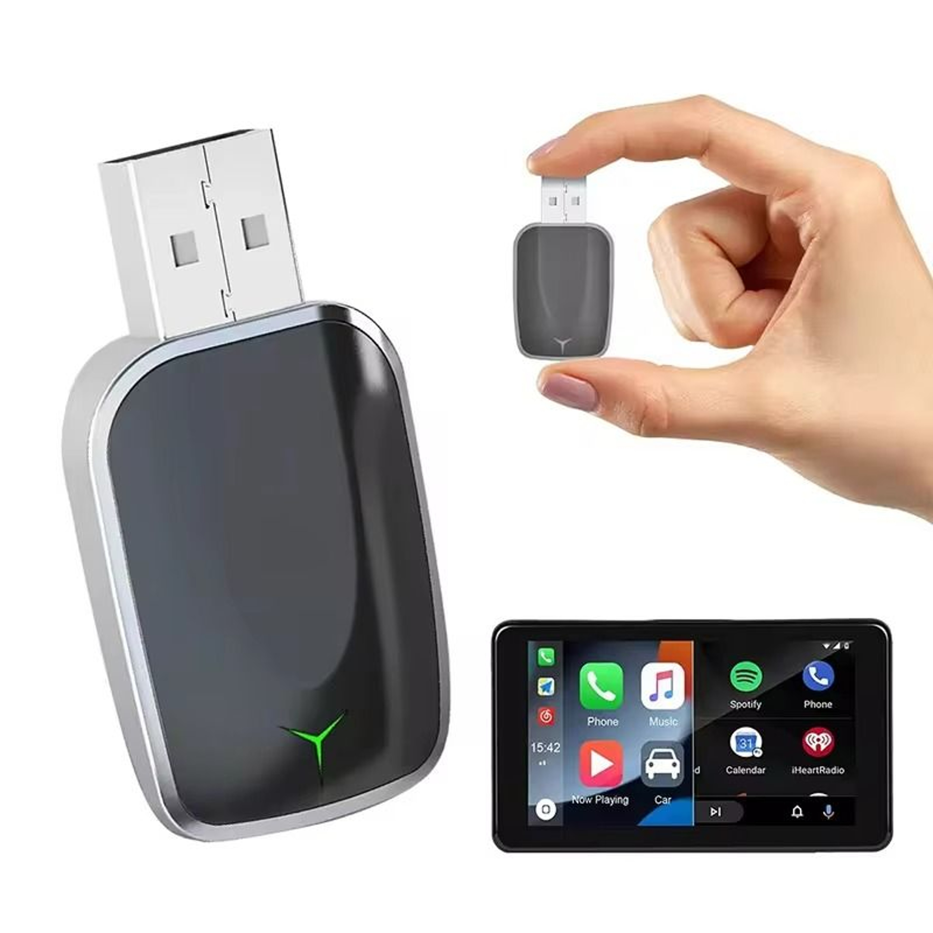 Wireless CarPlay And Android Auto Adapter Low Latency 5GHz Plug And Play 6