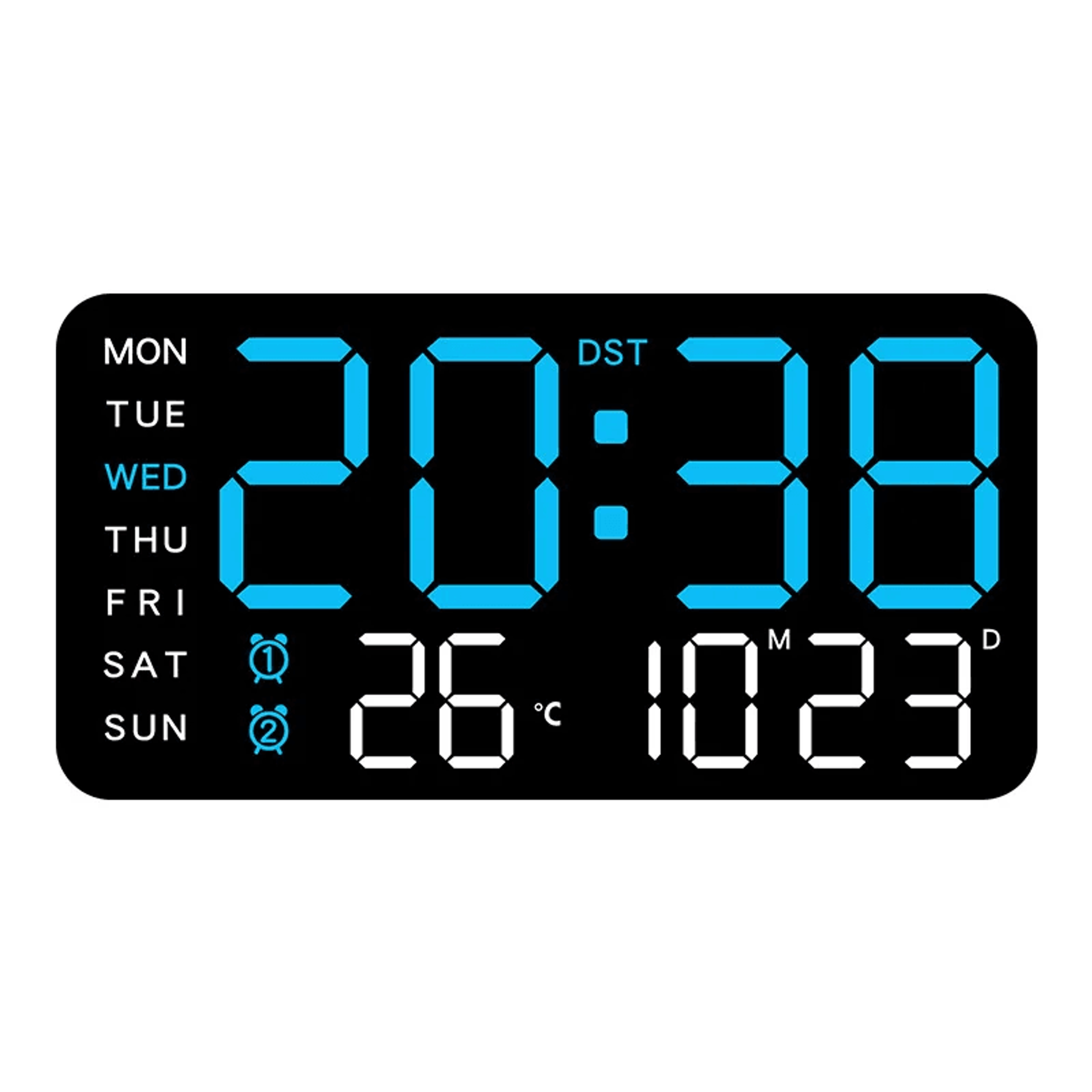 Large LED Digital Wall Clock With Remote Control And Dual Alarms 13
