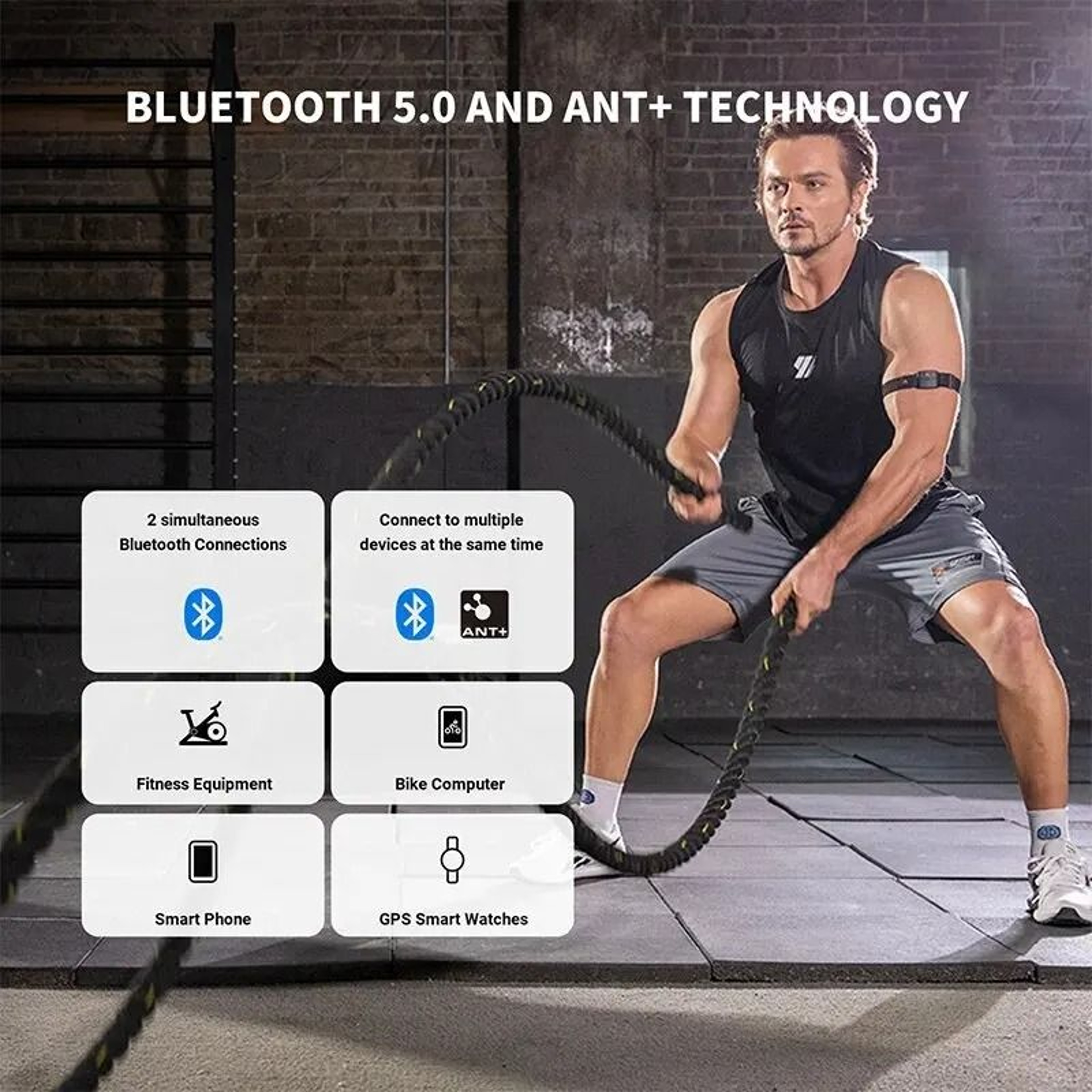 Armband Heart Rate Monitor With Bluetooth And ANT Plus For Fitness Peloton Zwift Wahoo 1