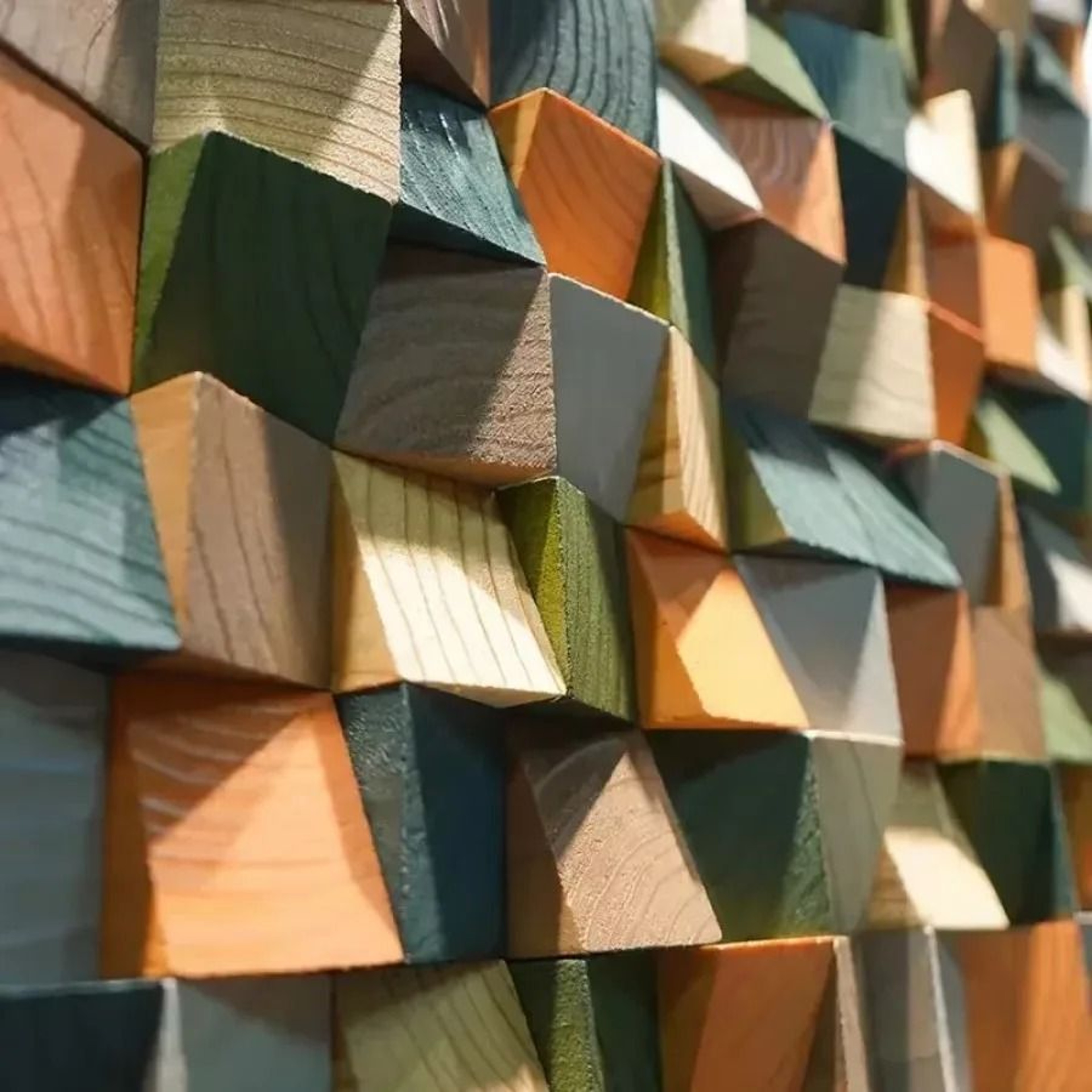 3D Wooden Mosaic Wall Art Acoustic Diffuser Panel For Home Or Office Decor 0