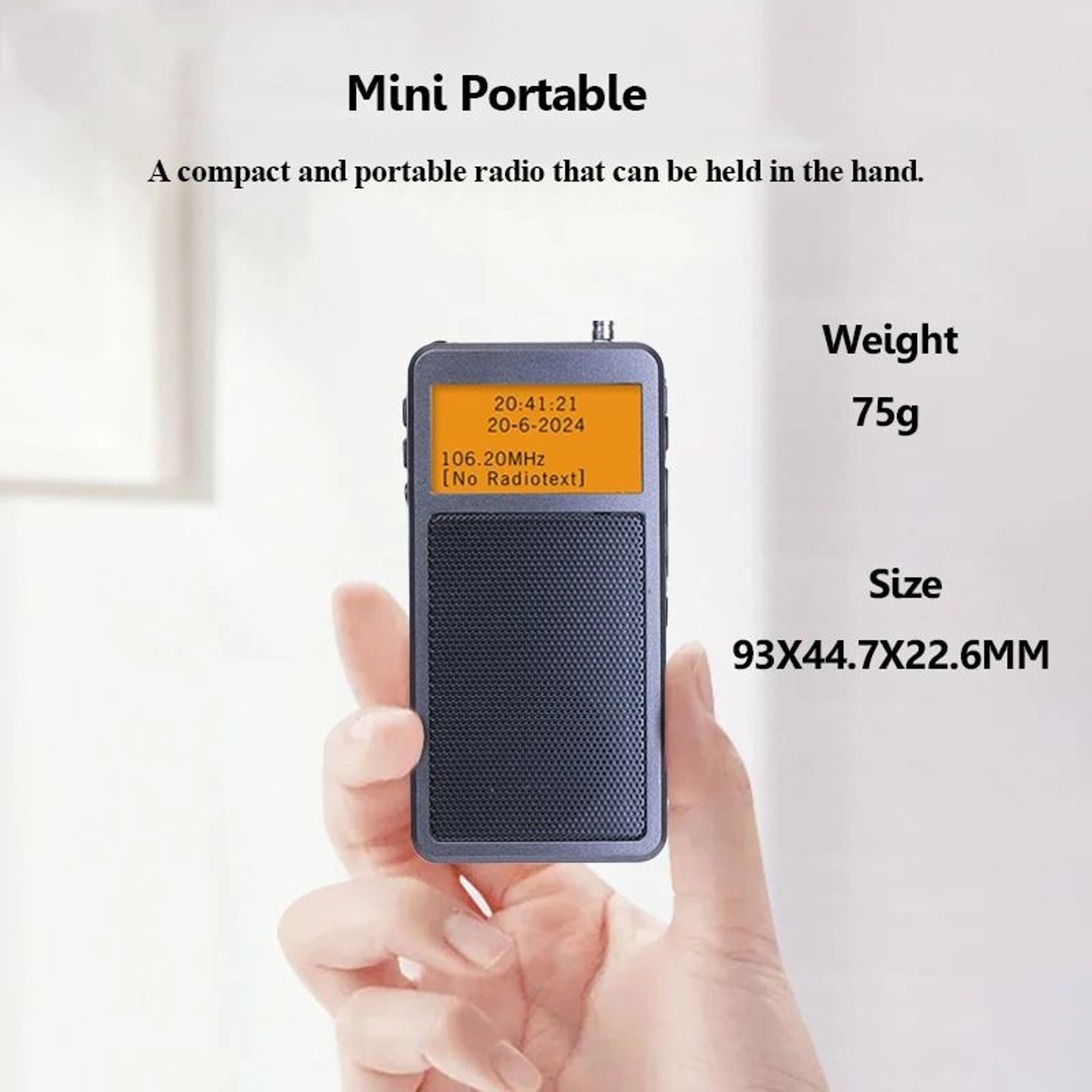 Mini Bluetooth Radio With FM Stereo And Alarm Clock Display 4