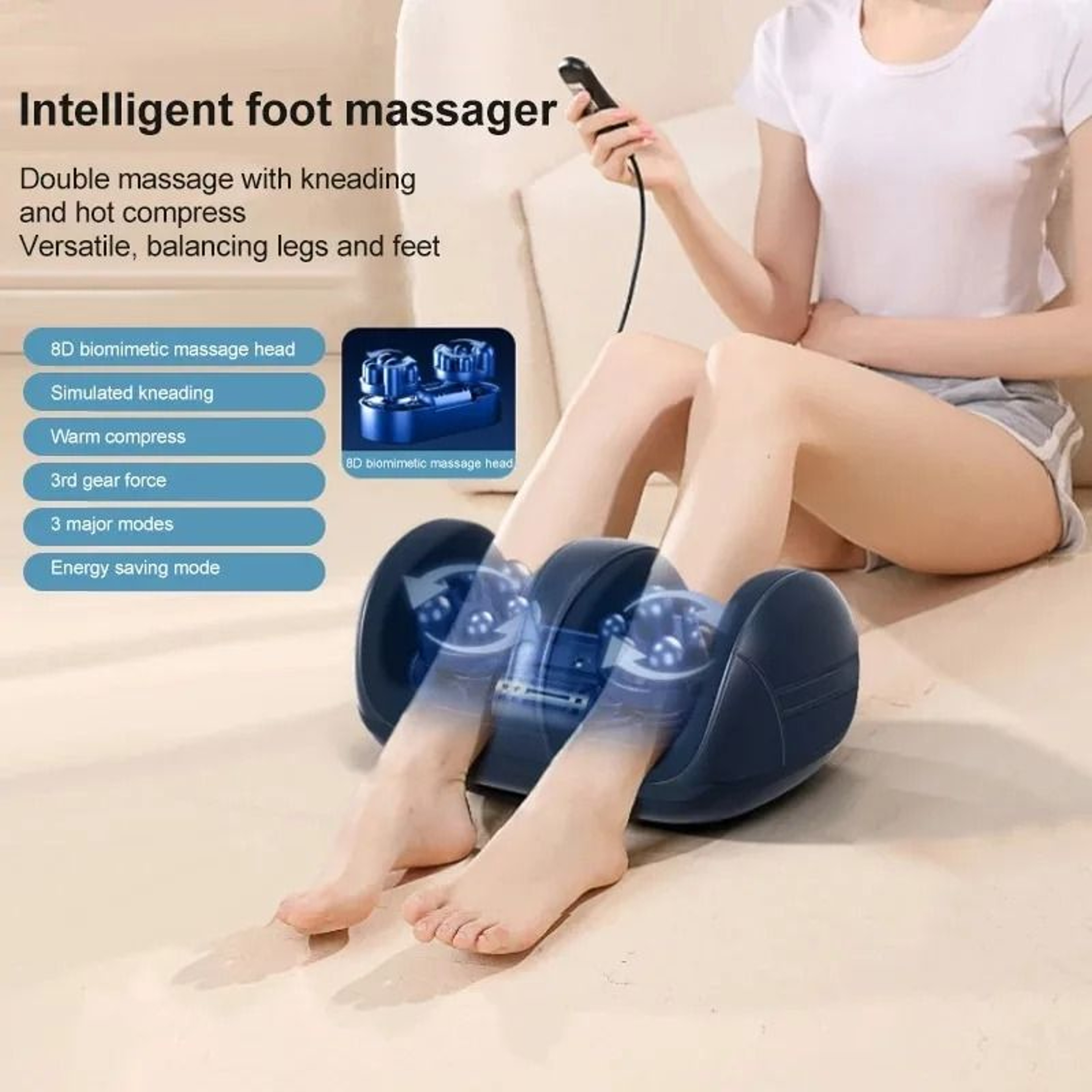 Extra Big Electric Foot Massager With Heat Shiatsu Kneading For Calf And Leg Relaxation 6