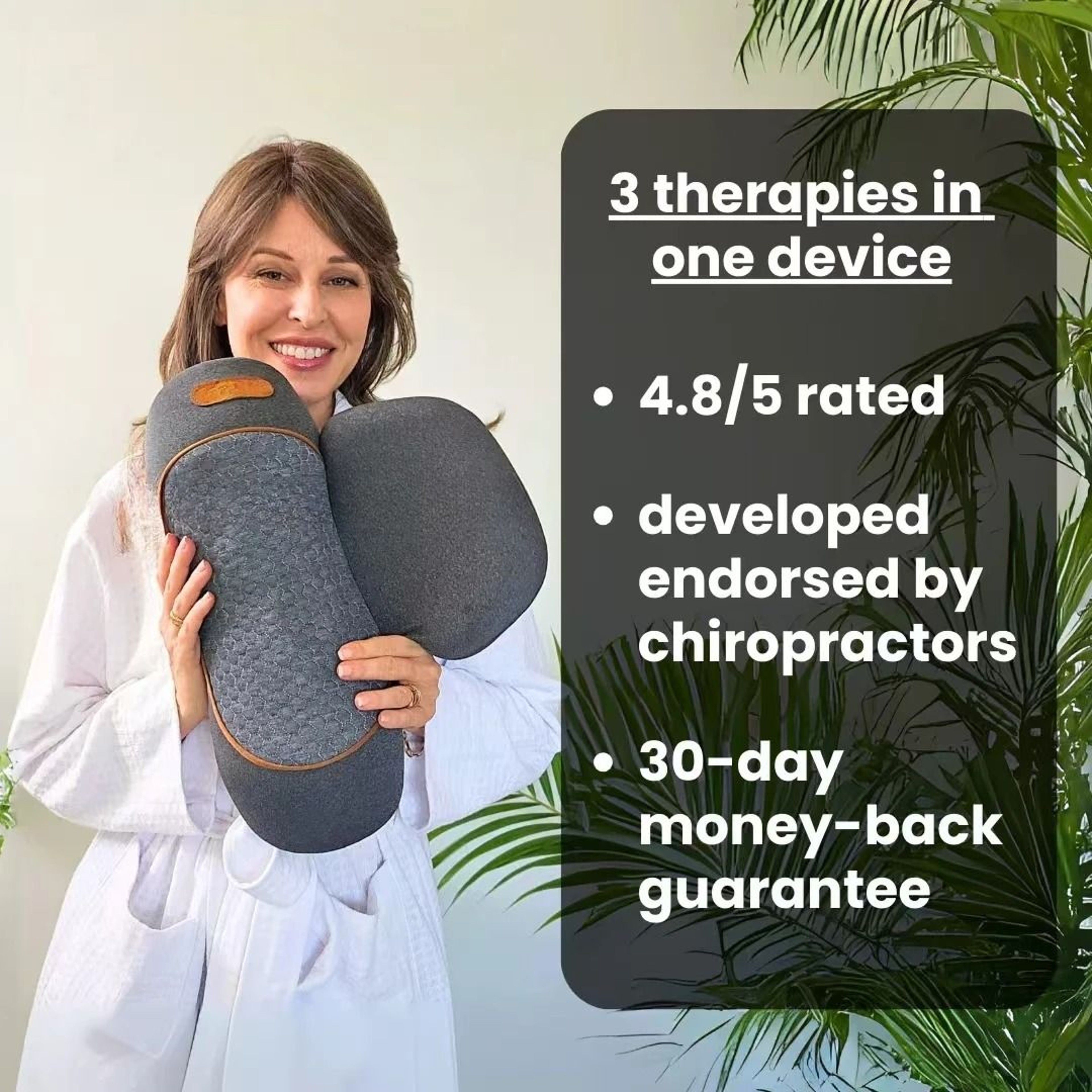3 In 1 Neck Massager Pillow With Heat Vibration And Cervical Support 2
