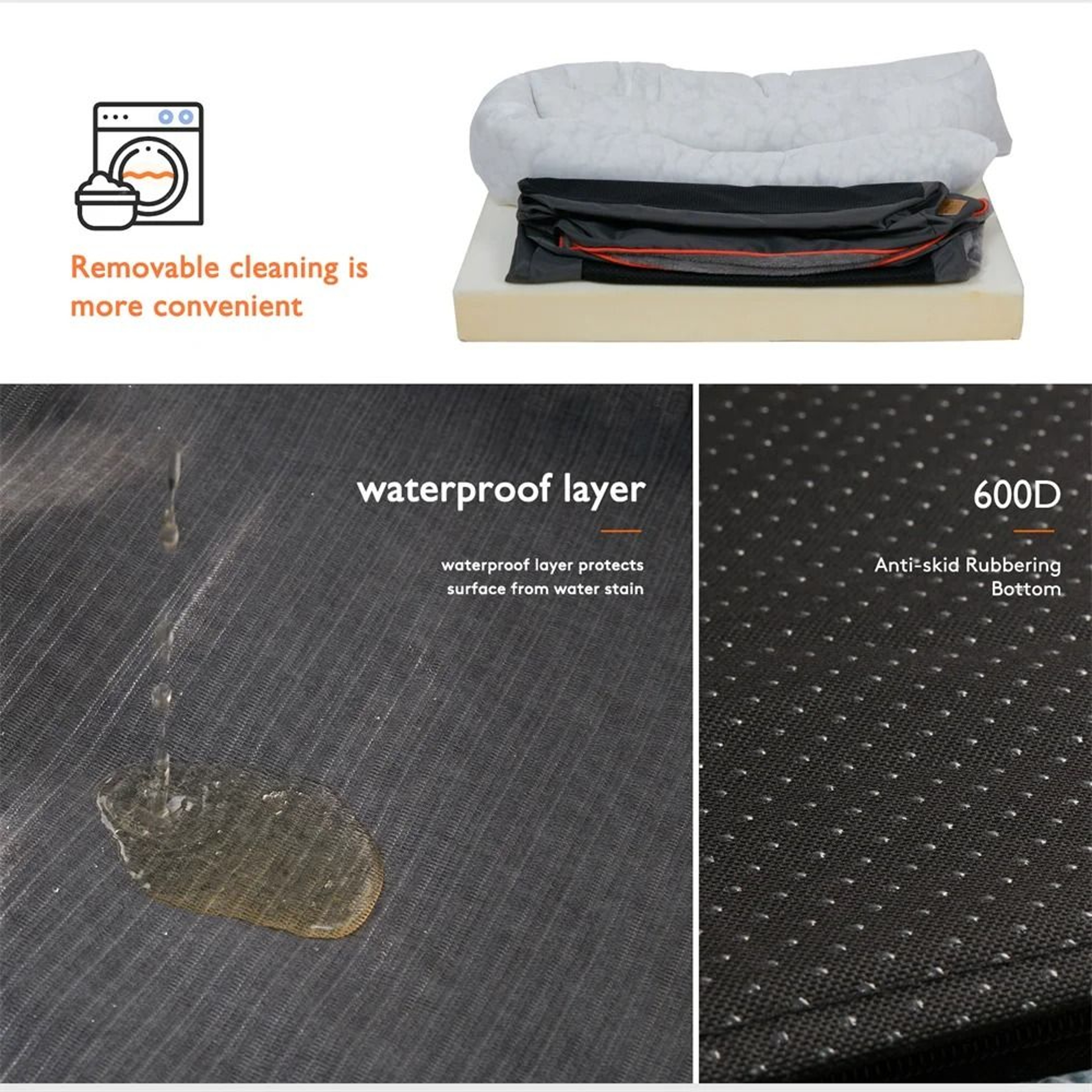 Orthopedic Memory Foam Dog Bed Sofa With Waterproof Removable Cover 6