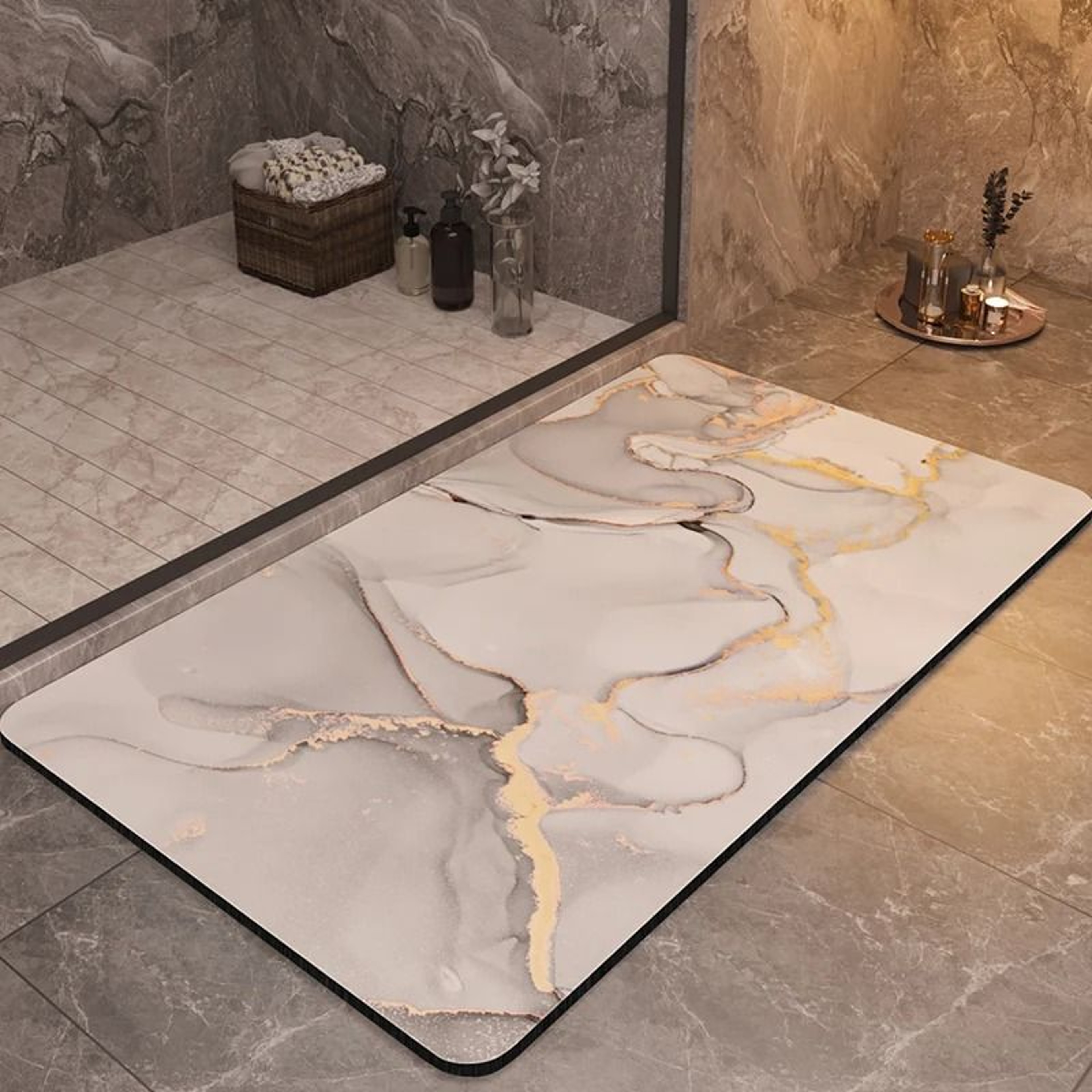Luxury Bathroom Mat Anti Slip Super Absorbent Quick Dry Washable Rug 1