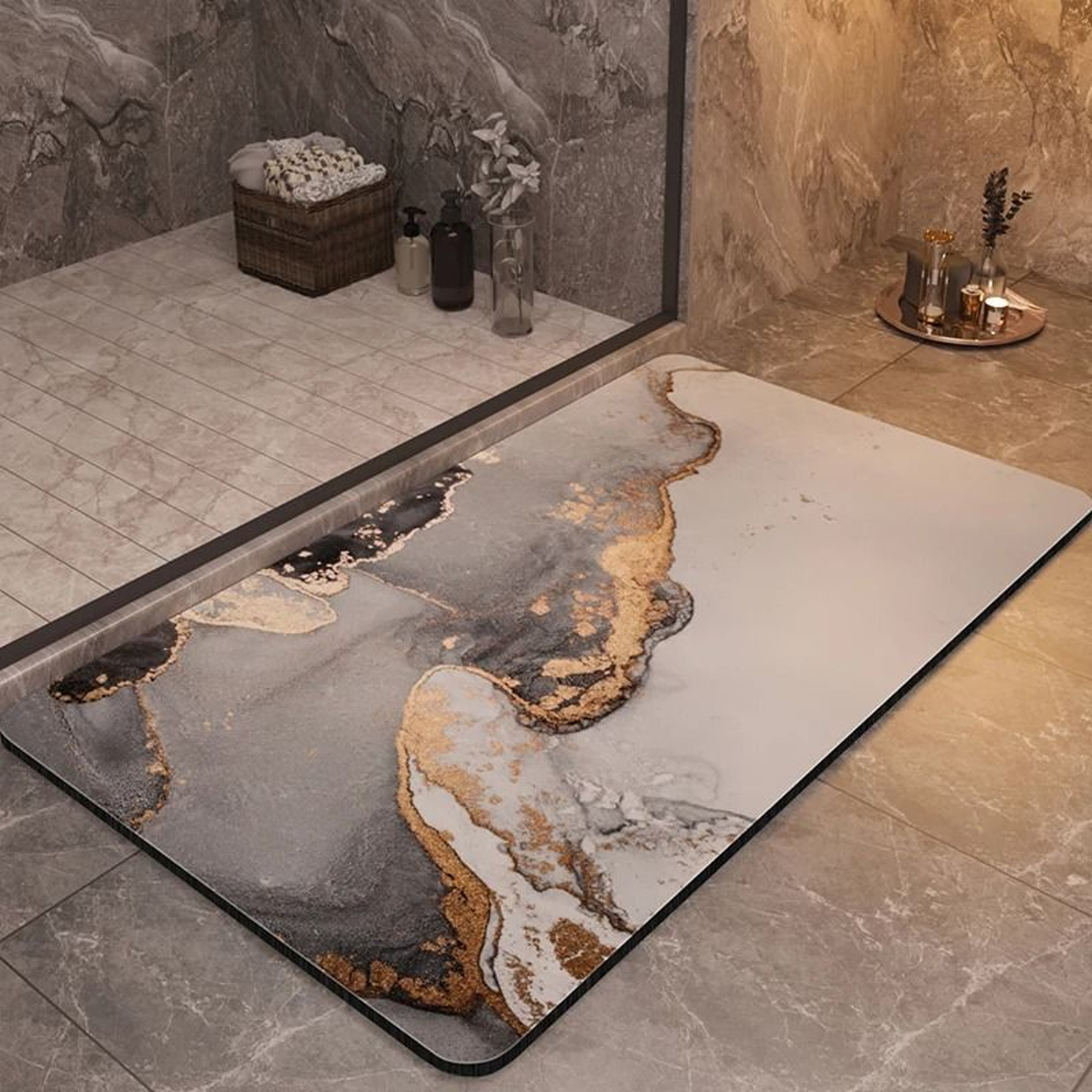Luxury Bathroom Mat Anti Slip Super Absorbent Quick Dry Washable Rug 2