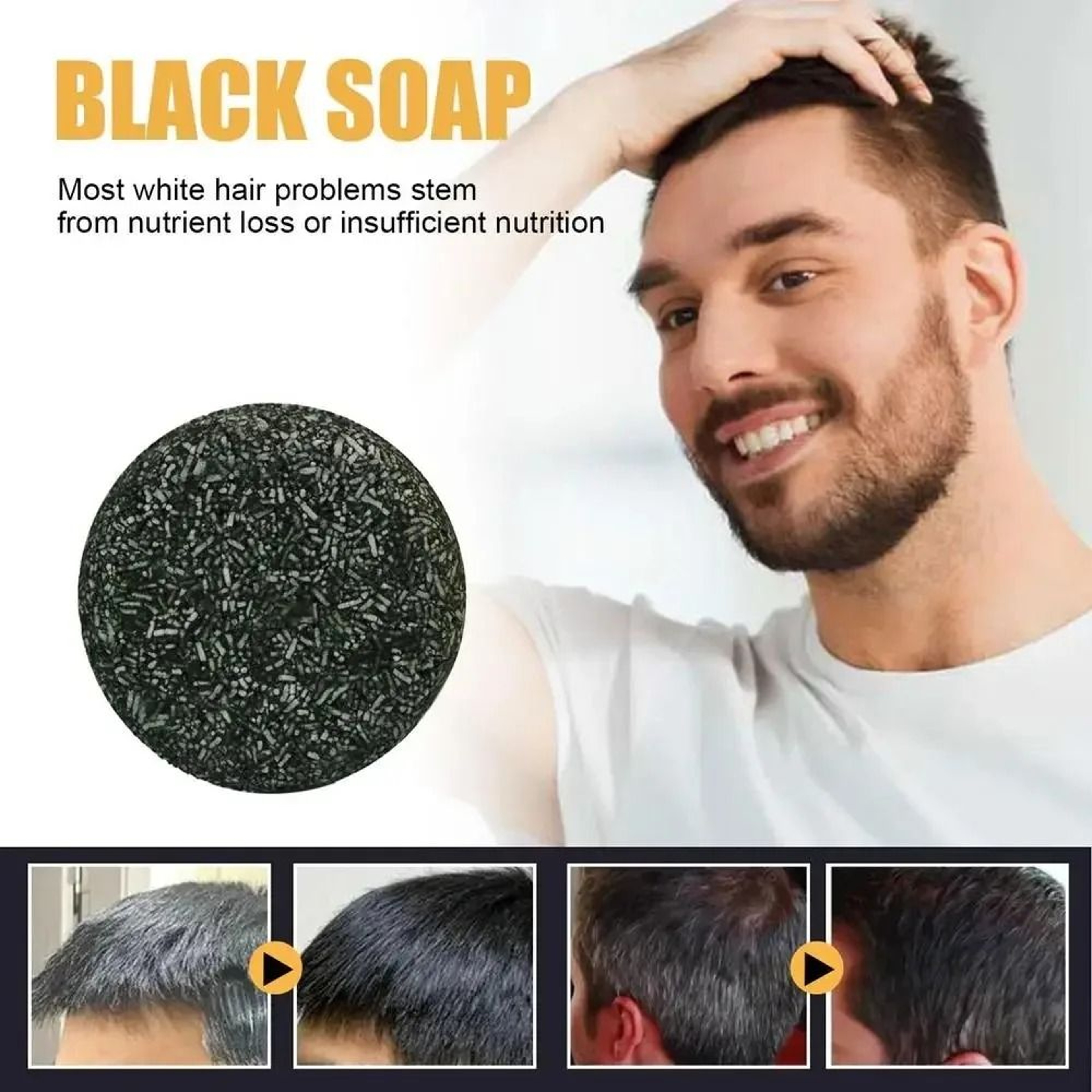 Polygonum Multiflorum Hair Darkening Shampoo Bar Natural Black Hair Repair And Nourishing Soap 3