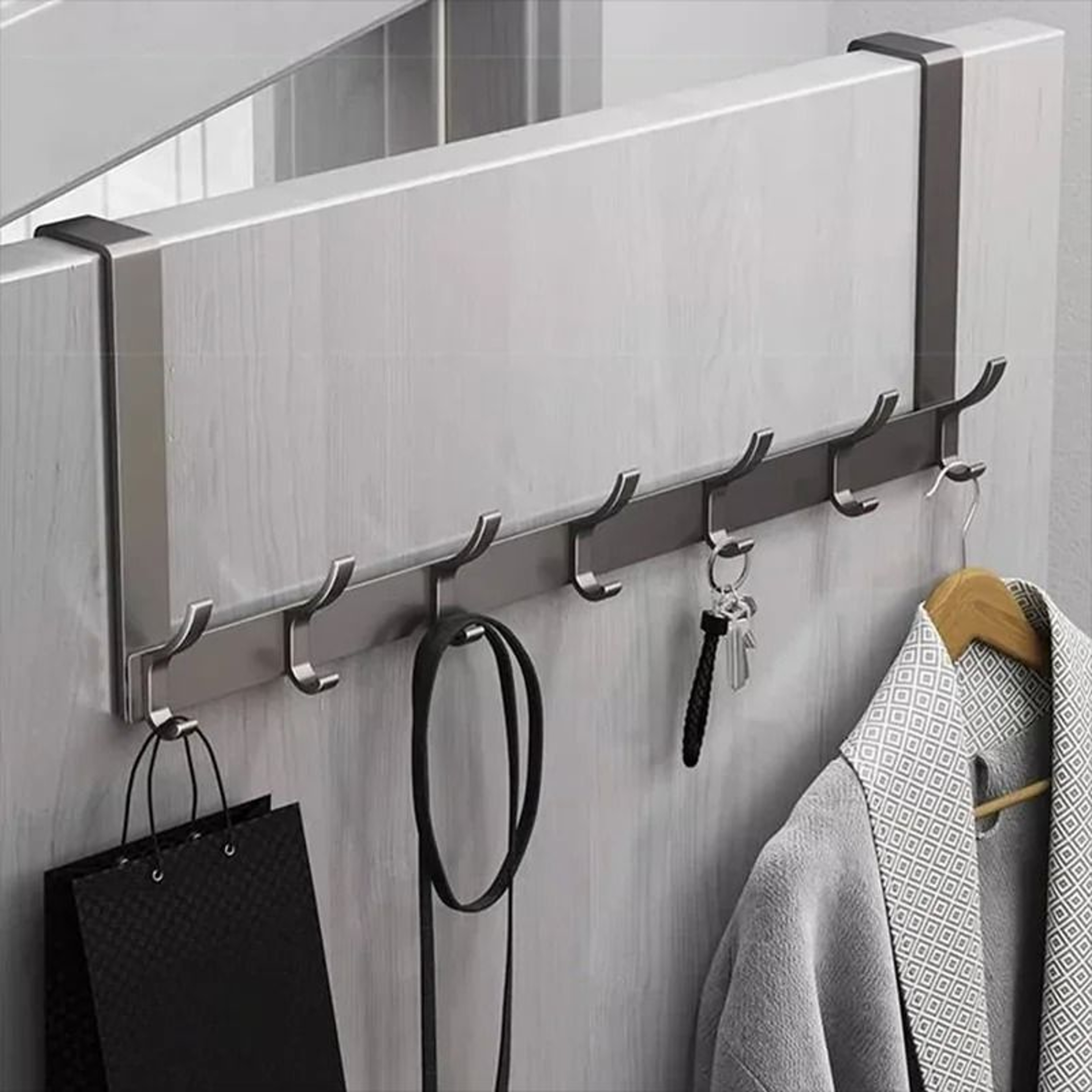 Over The Door Organizer Hook Rack  SpaceSaving Clothes Coat Hat And Towel Hanger For Home And Bathr 1