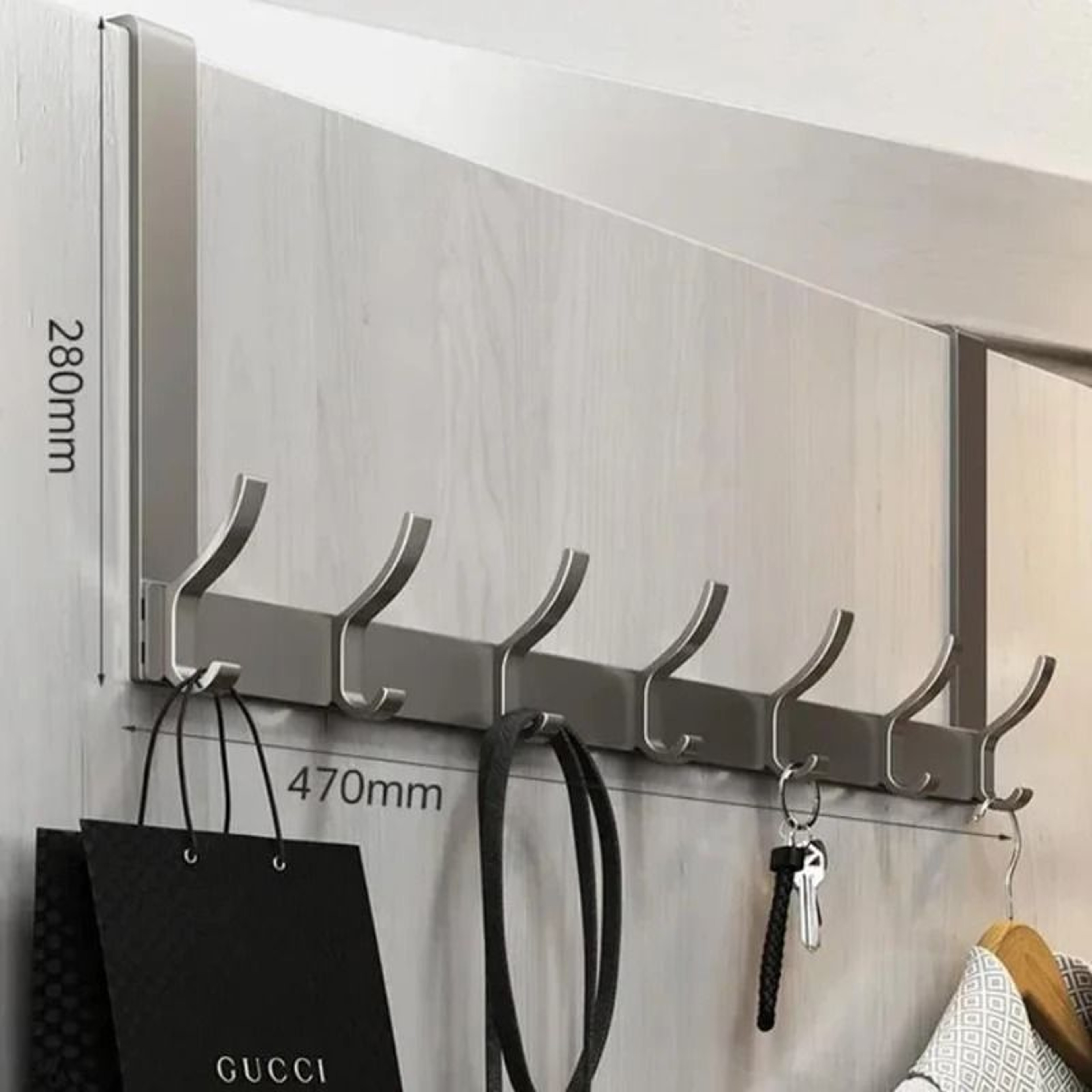 Over The Door Organizer Hook Rack  SpaceSaving Clothes Coat Hat And Towel Hanger For Home And Bathr 5