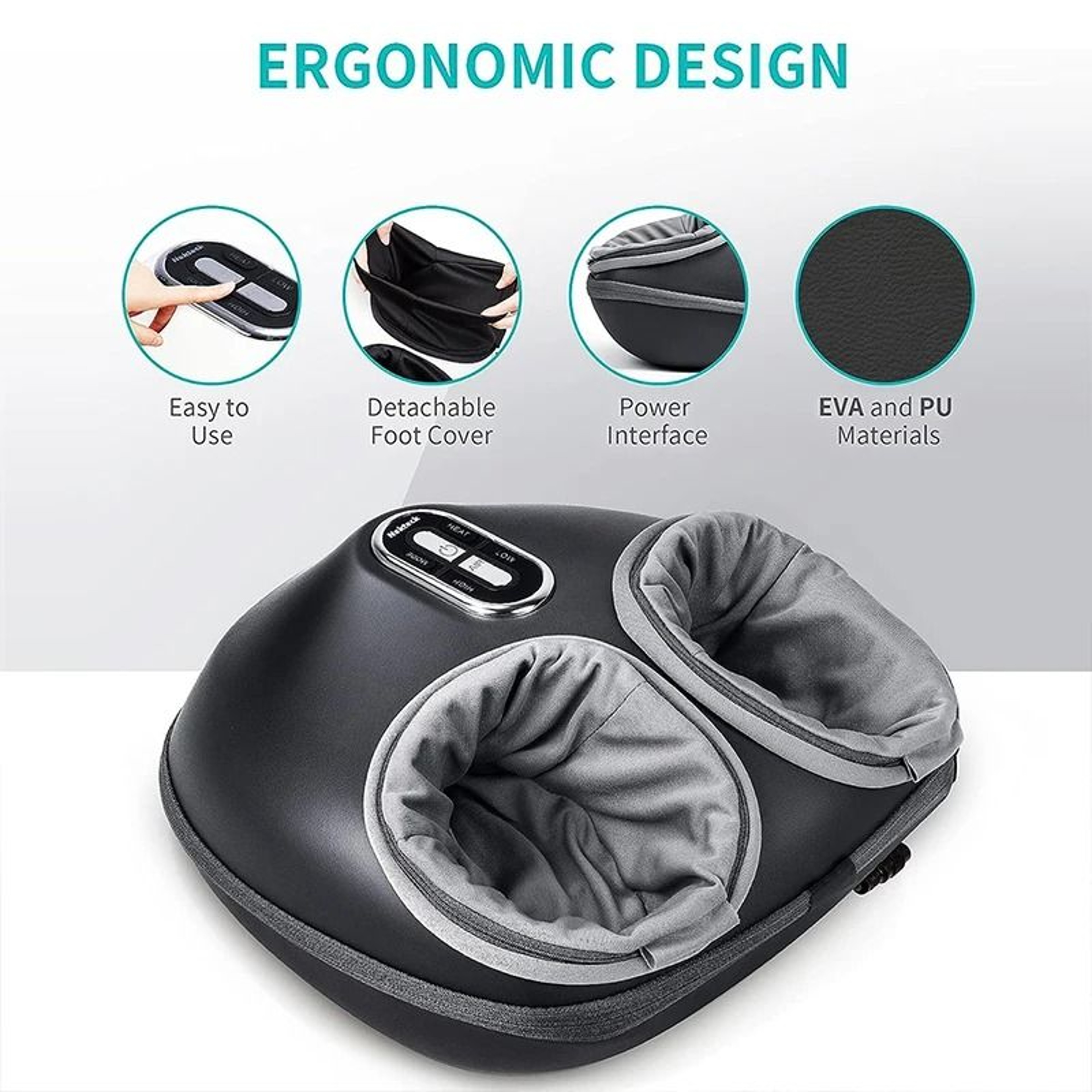 Foot Massager With Heat Air Compression And Shiatsu Kneading Rollers 4