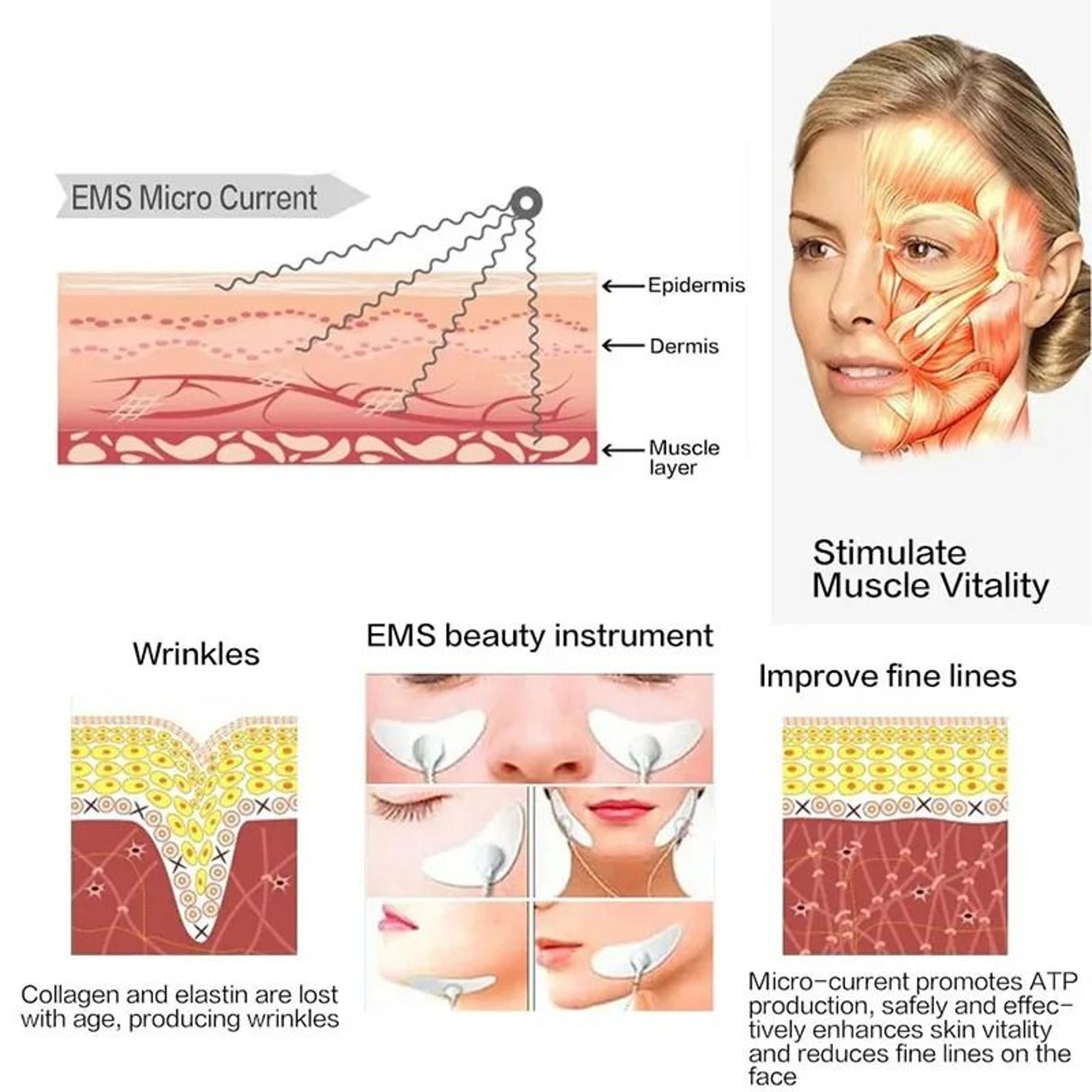 Ems Facial Lifting Massager Muscle Stimulator For Face And Neck Skin Tightening 3