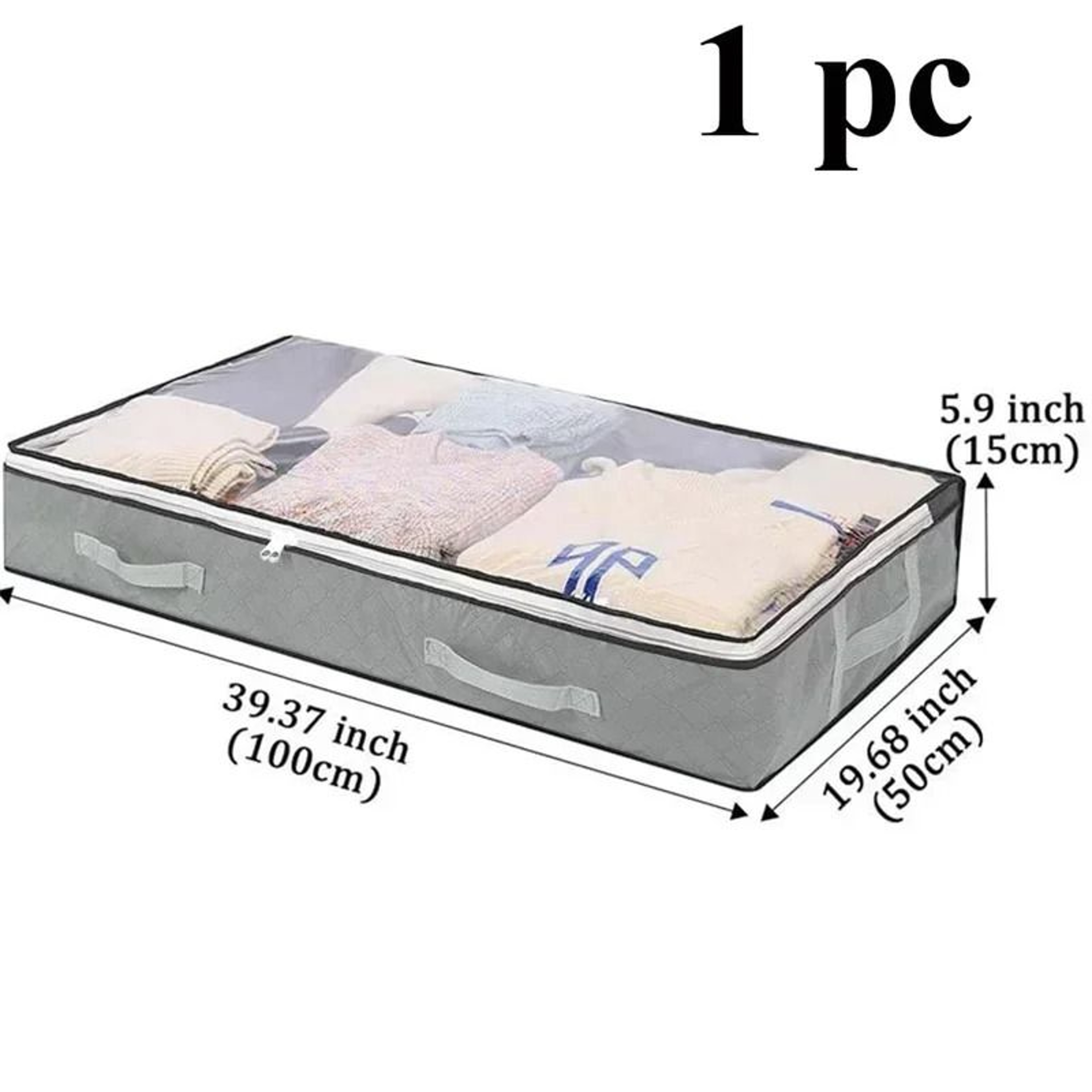 Under Bed Storage Box Dustproof Organizer With Reinforced Handles For Comforters And Toys 2