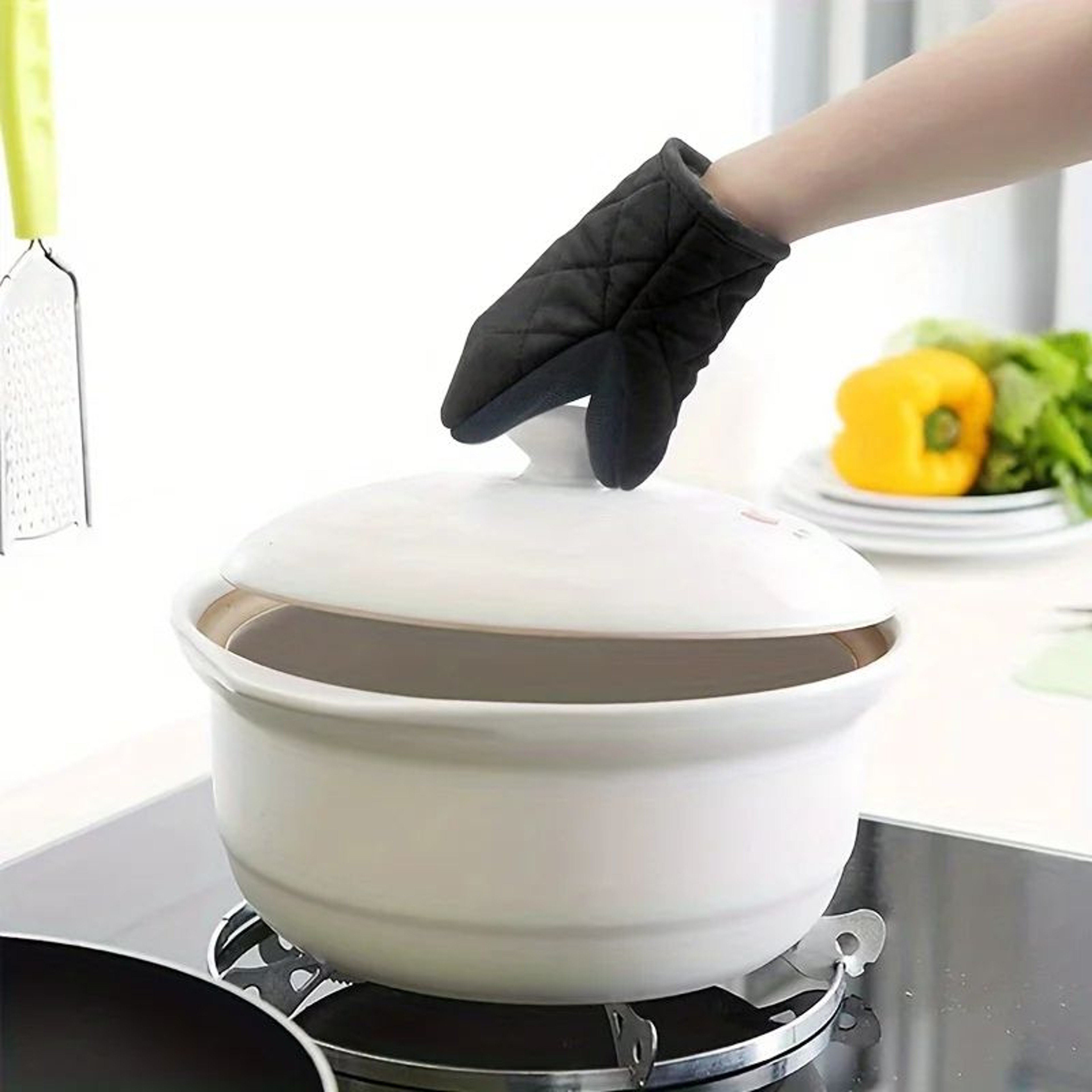 Multilayer Silicone Oven Mitts Non Slip Heat Resistant Kitchen Gloves For Cooking And Baking 4