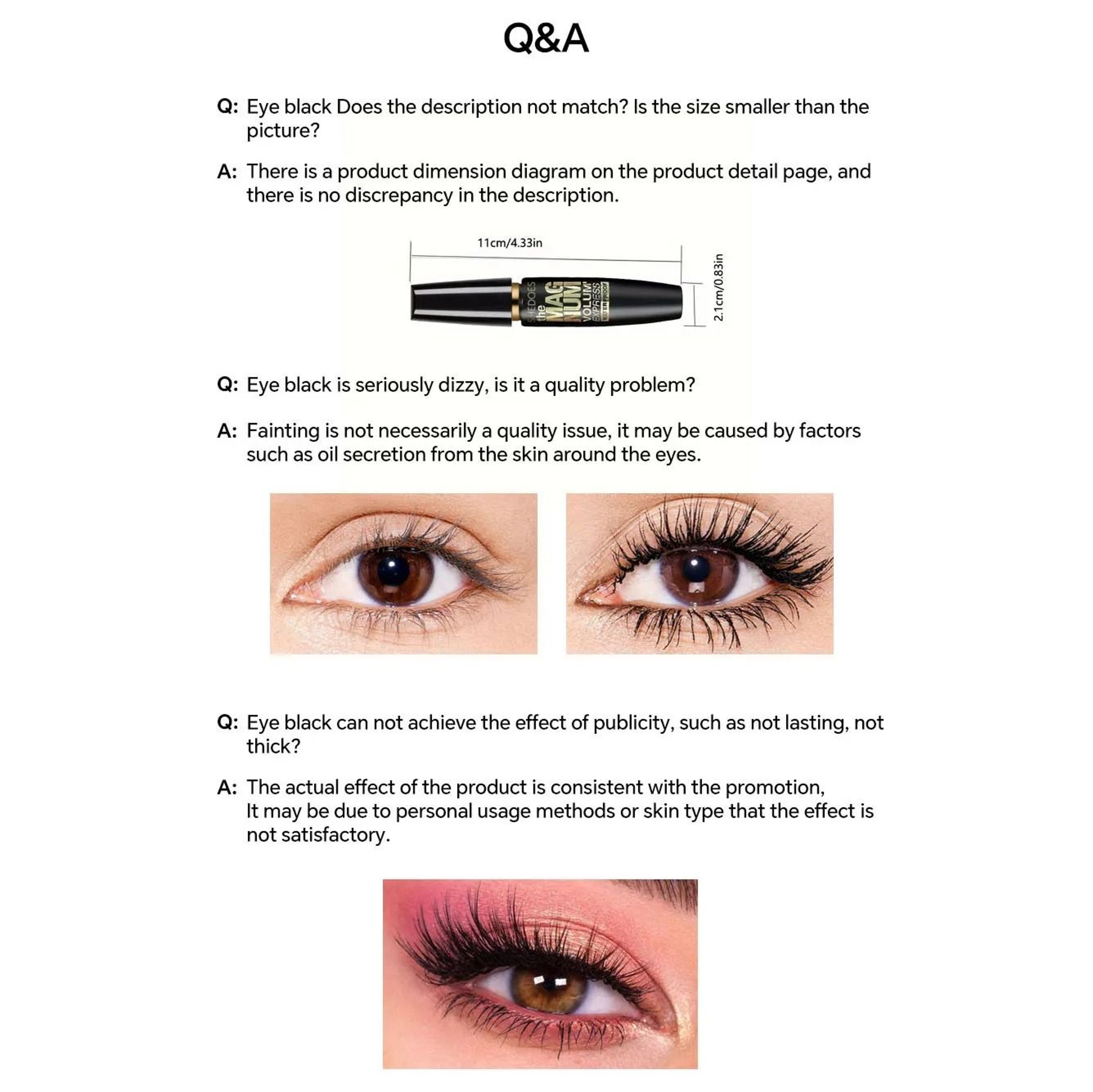 4D Black Waterproof Mascara Lengthening Thickening And Curling Liquid Fiber Lash Makeup 5