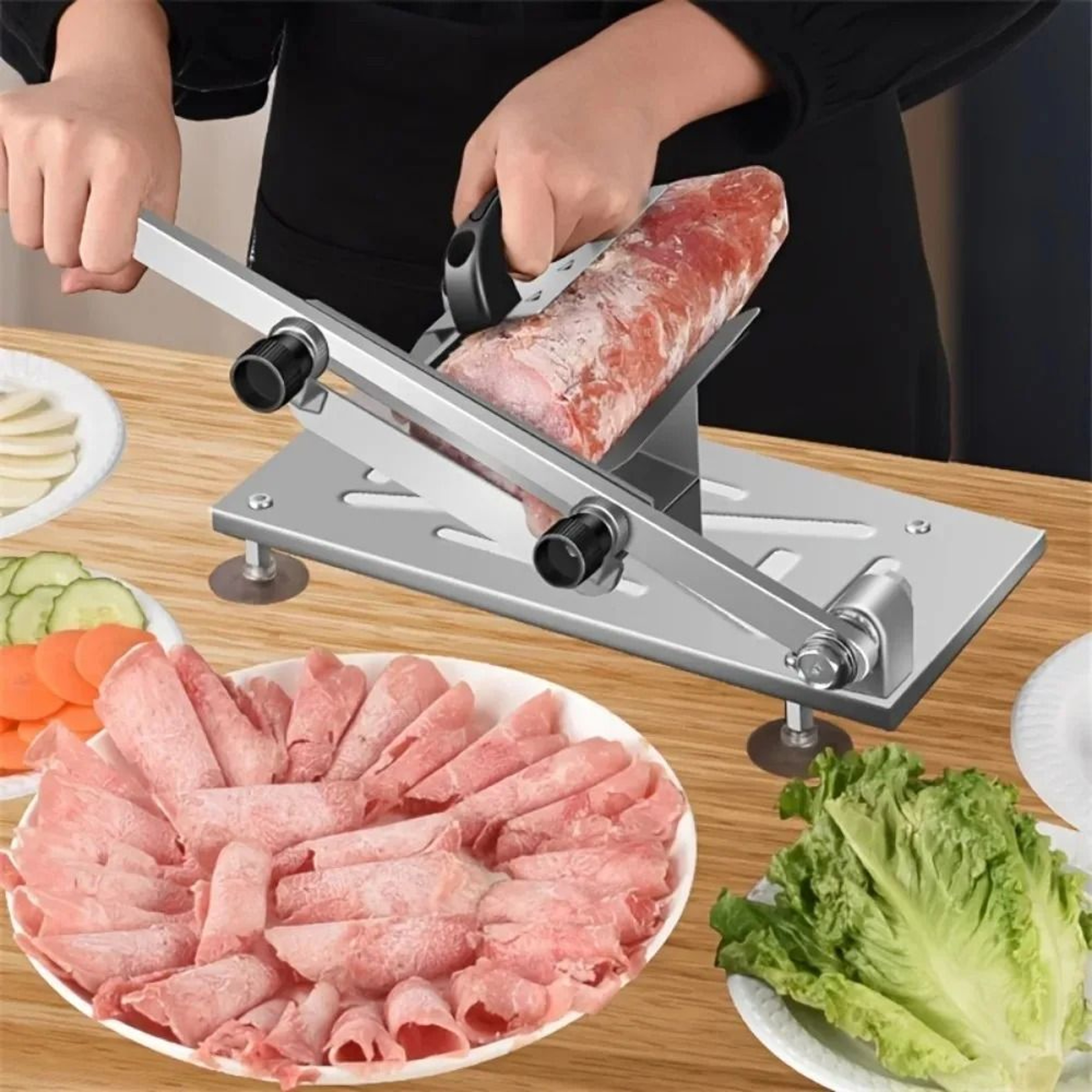 Stainless Steel Manual Meat Slicer  Portable Frozen Food And Vegetable Cutter For Home Kitchen 1