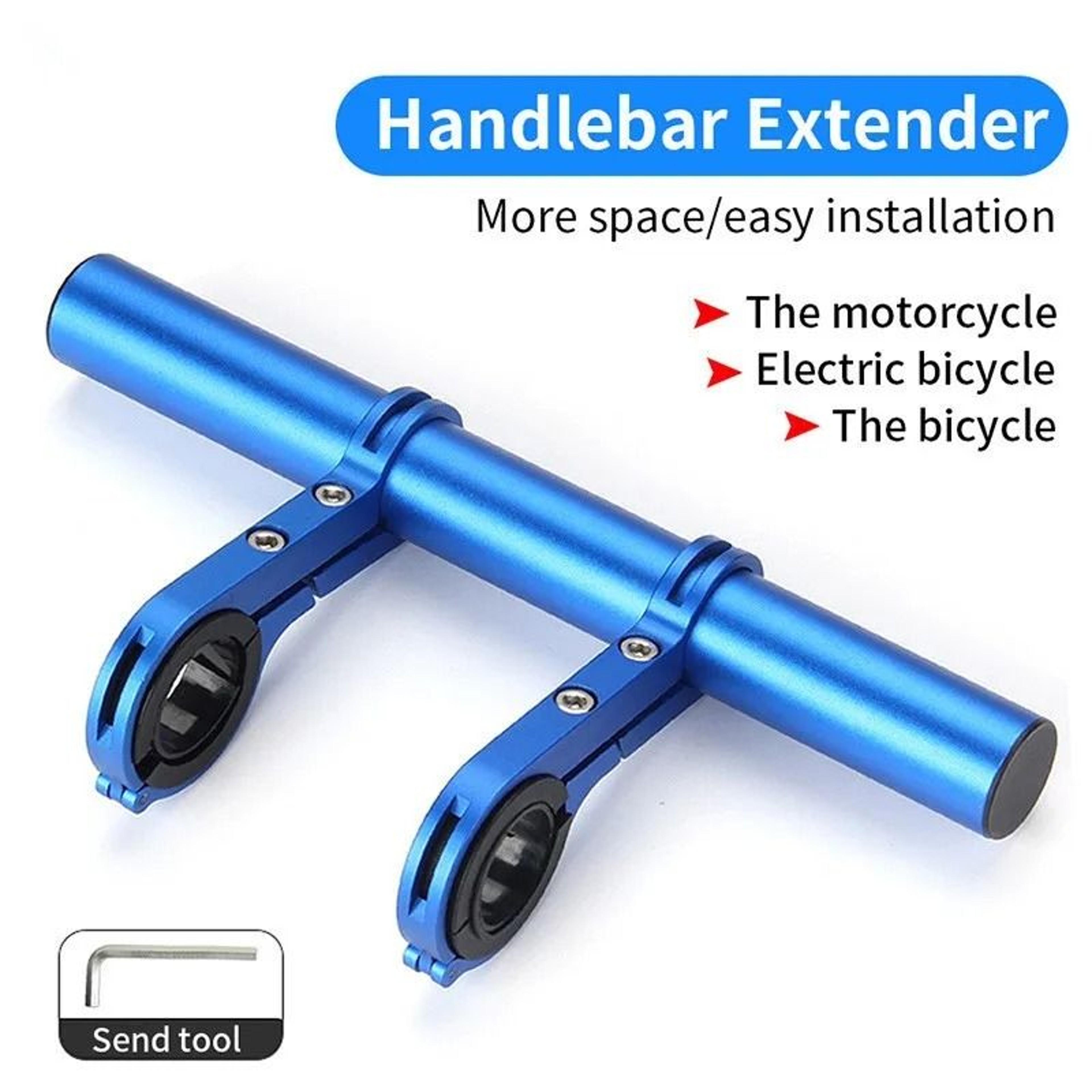 Aluminum Alloy Bicycle Handlebar Extender Mount Bar For Lights Horns And Accessories 4