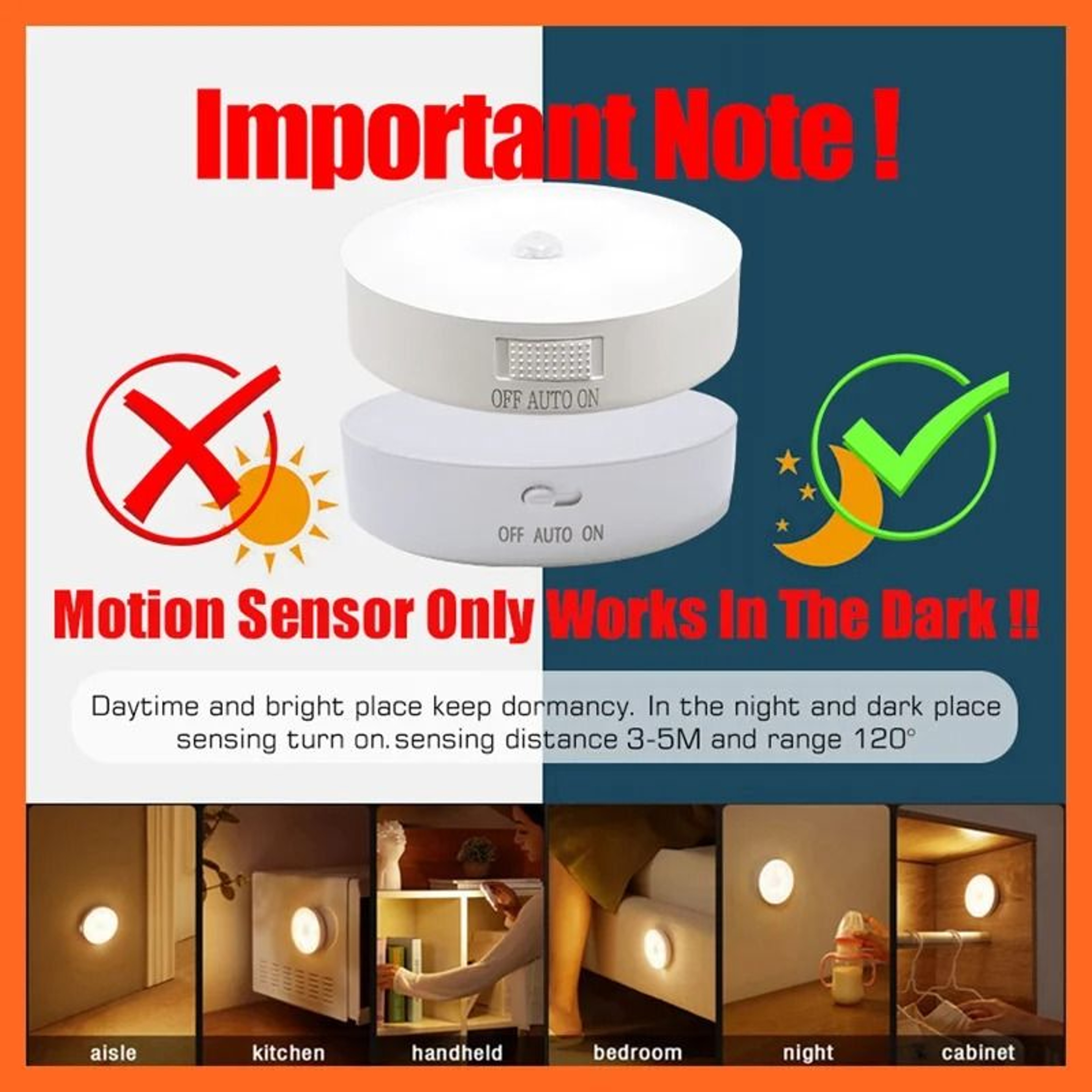 Motion Sensor Rechargeable LED Night Light For Bedroom Closet And Hallway 3
