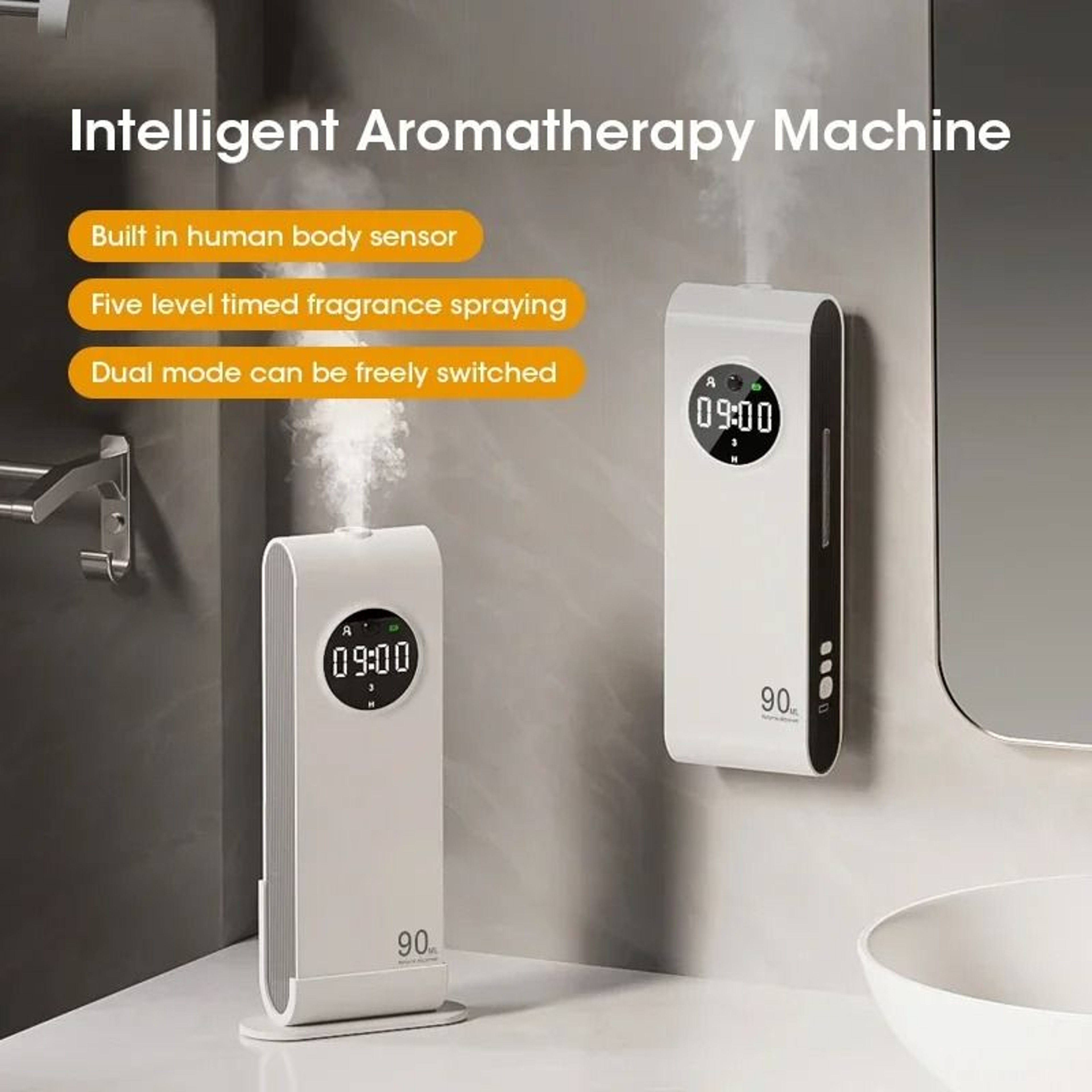 Automatic Sensor Aromatherapy Machine Wall Mounted Fragrance Diffuser With USB Rechargeable Design  0