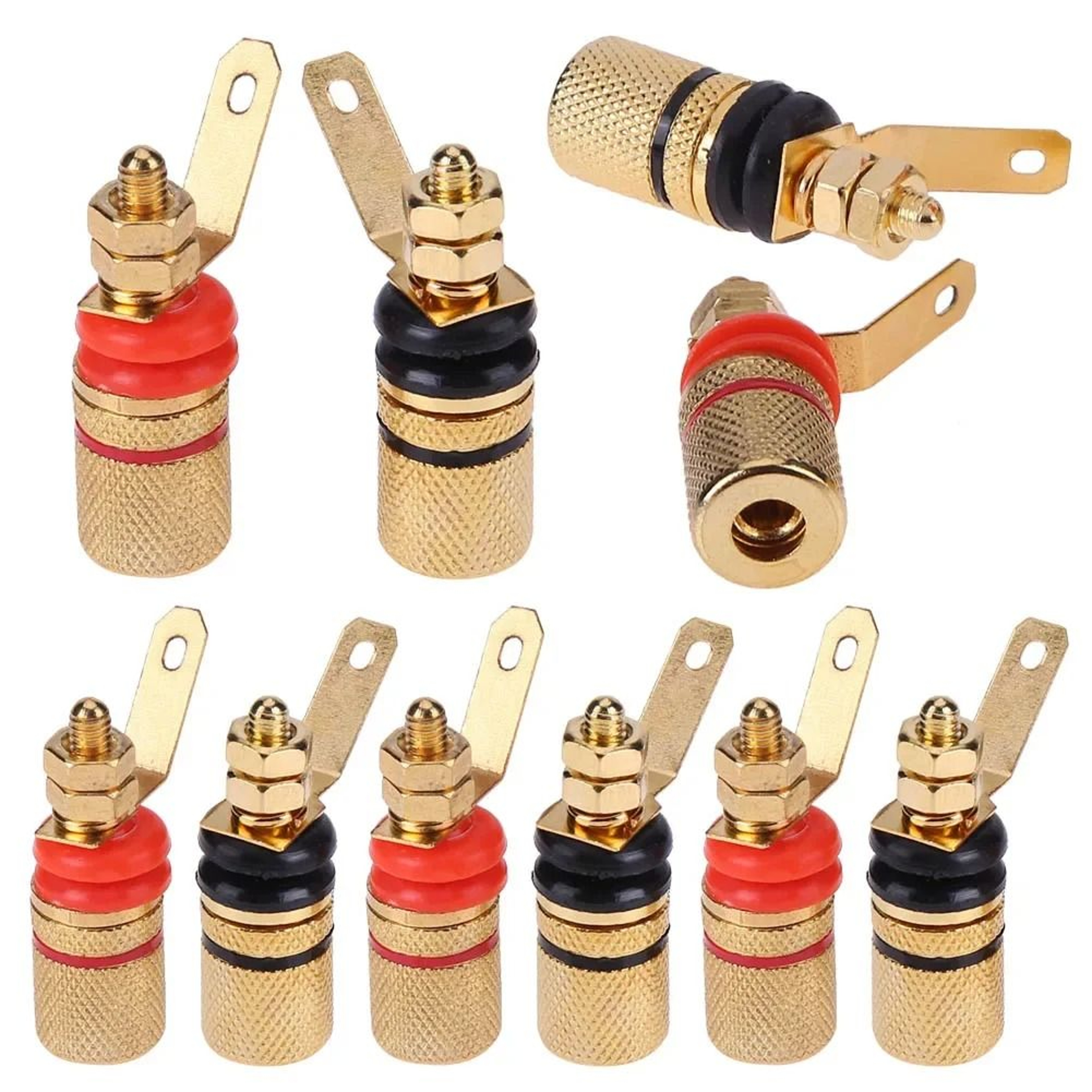 Gold Plated Amplifier Speaker Terminal Binding Post Set For 4mm Banana Plugs 0