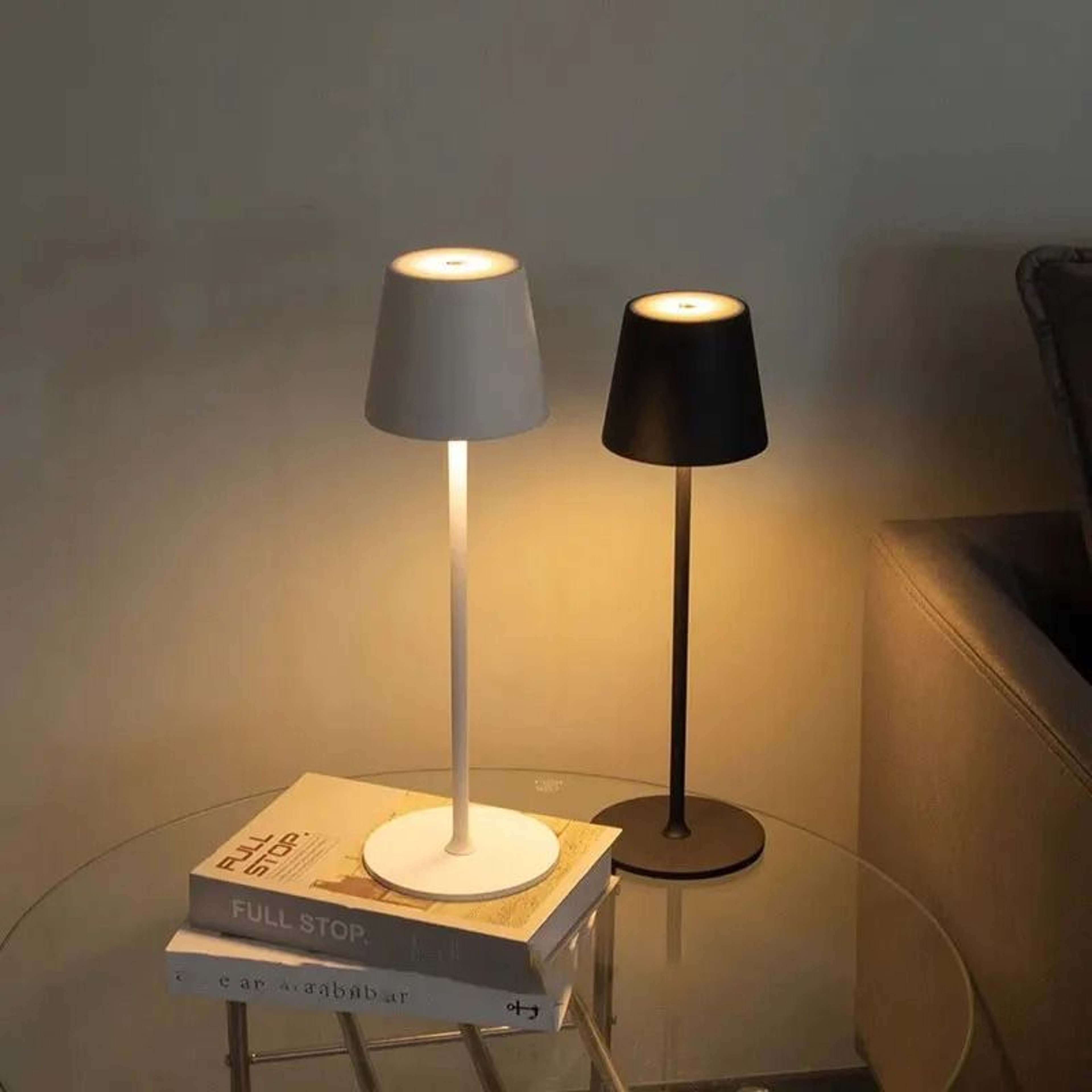 Retro LED Desk Lamp  Touch Control ThreeColor Dimmable USB Rechargeable 3