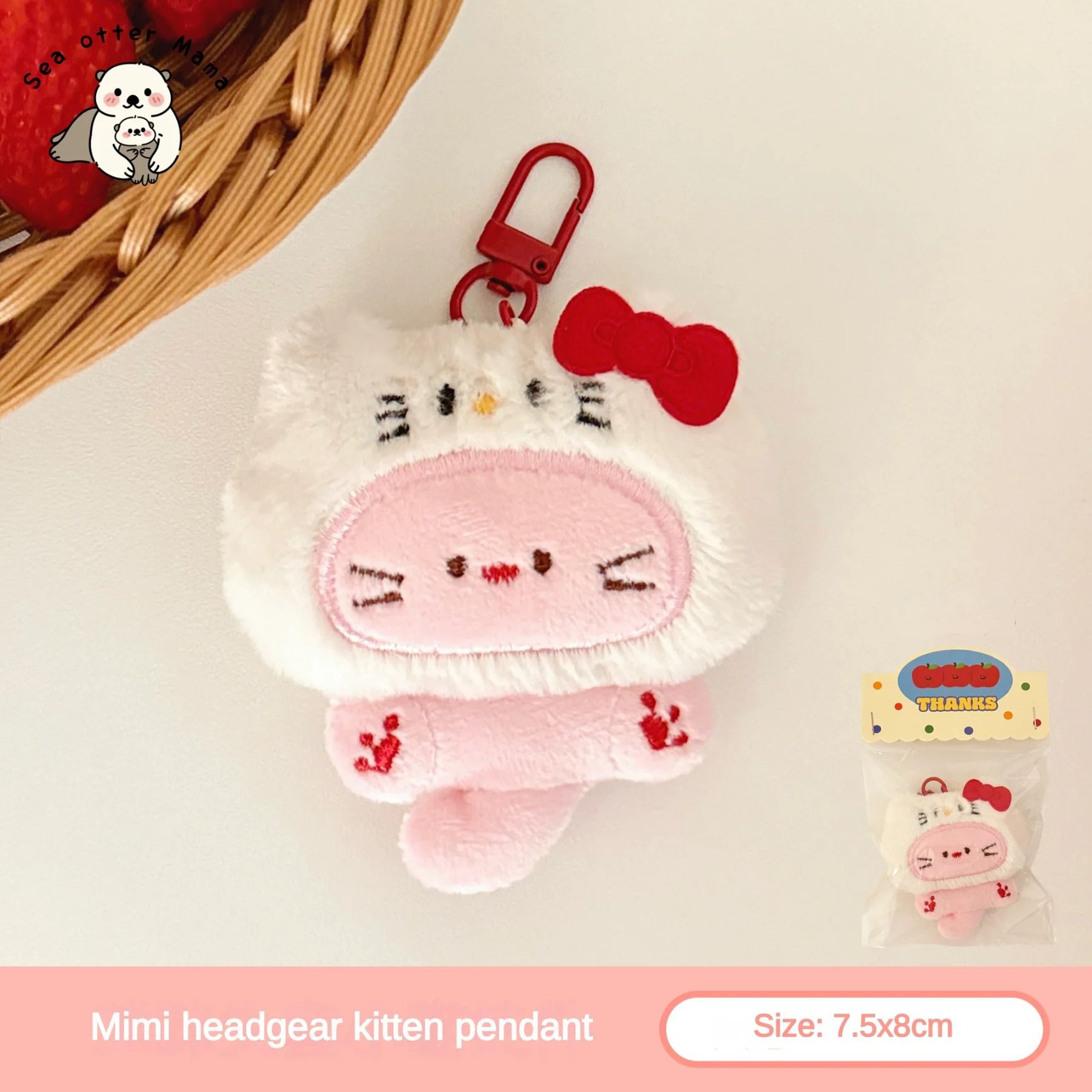Cute Plush Kitten Keychain Pendant For Bags And Backpacks 9