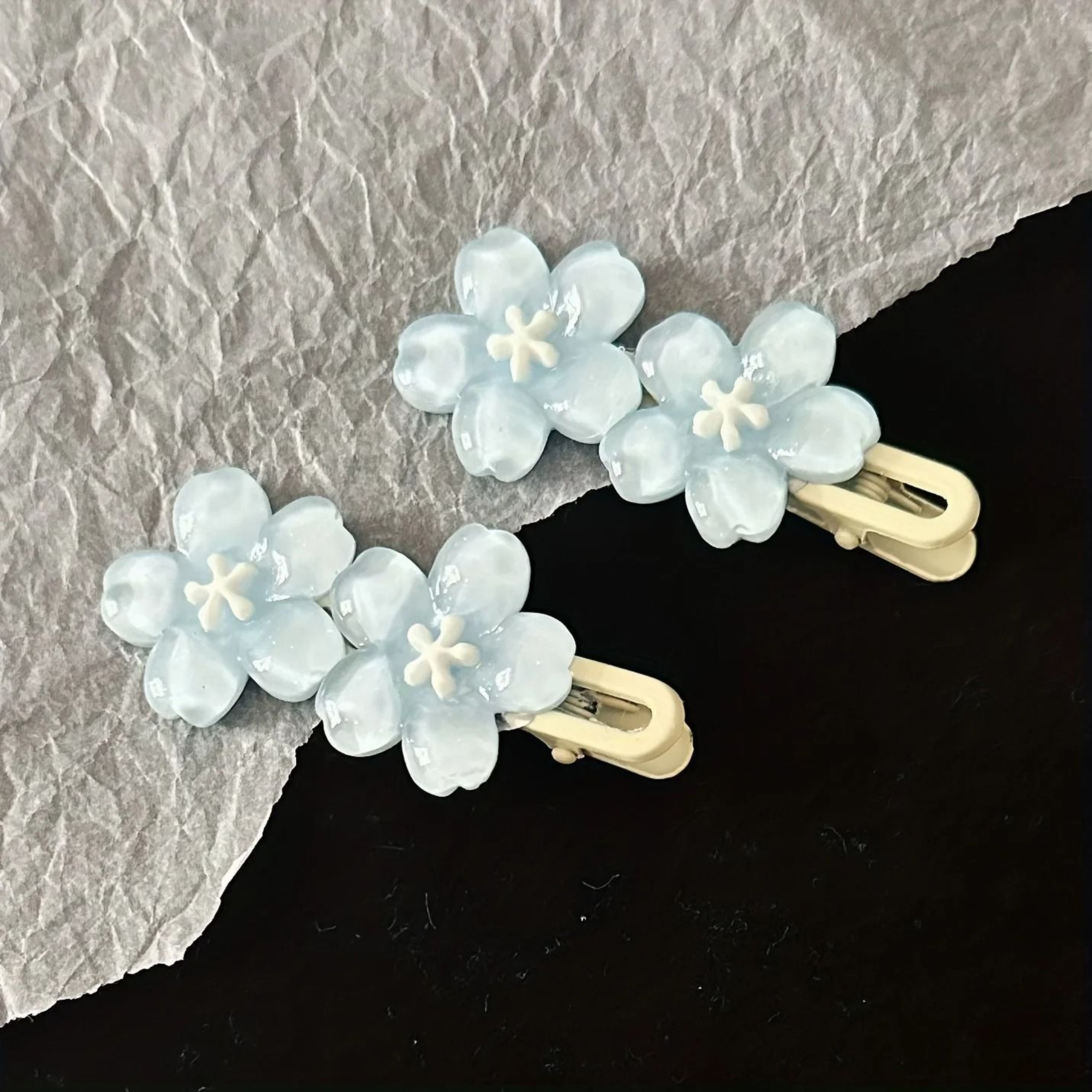 Five Petal Colorful Flower Hair Clip For Women 4