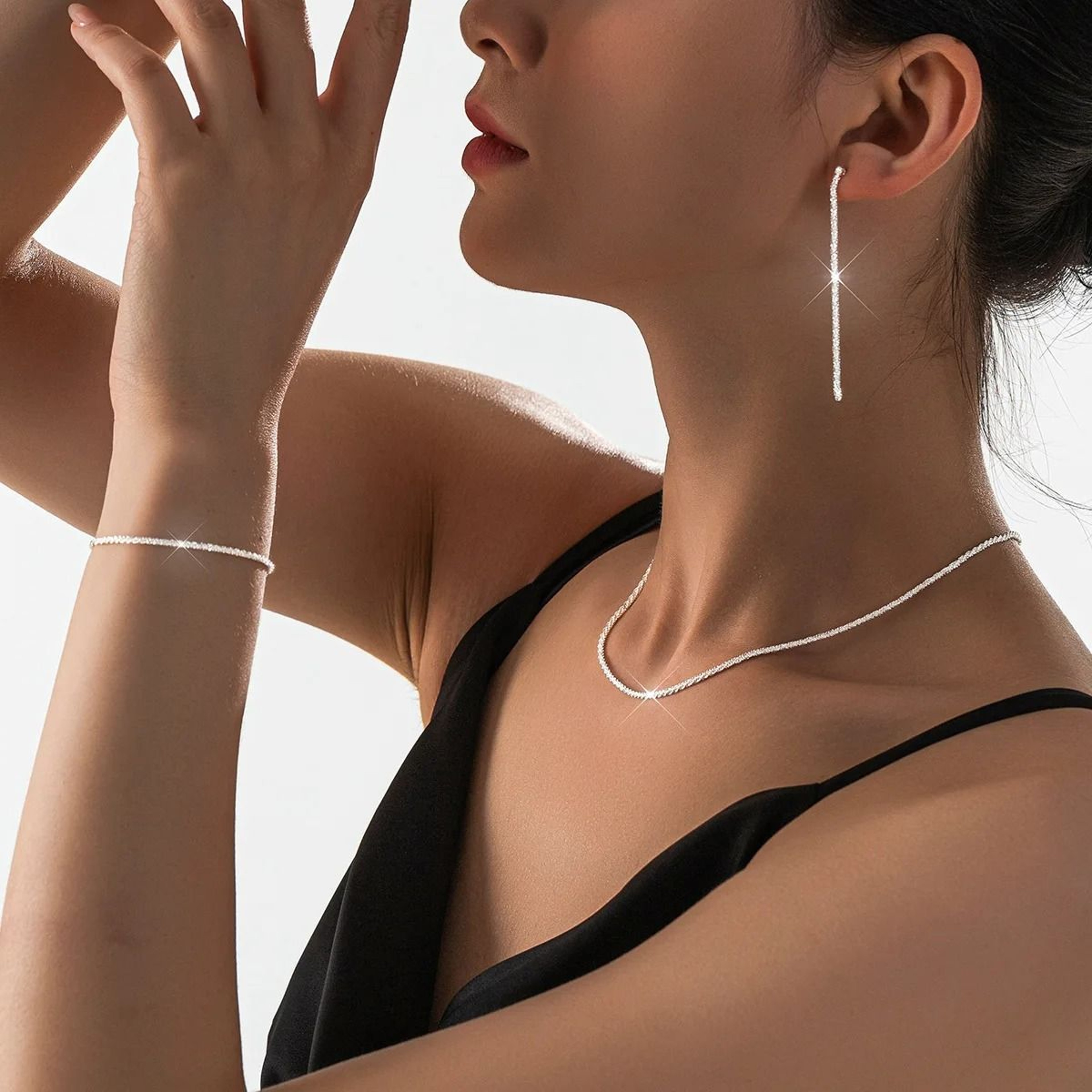Silver Plated Necklace And Bracelet Set 6