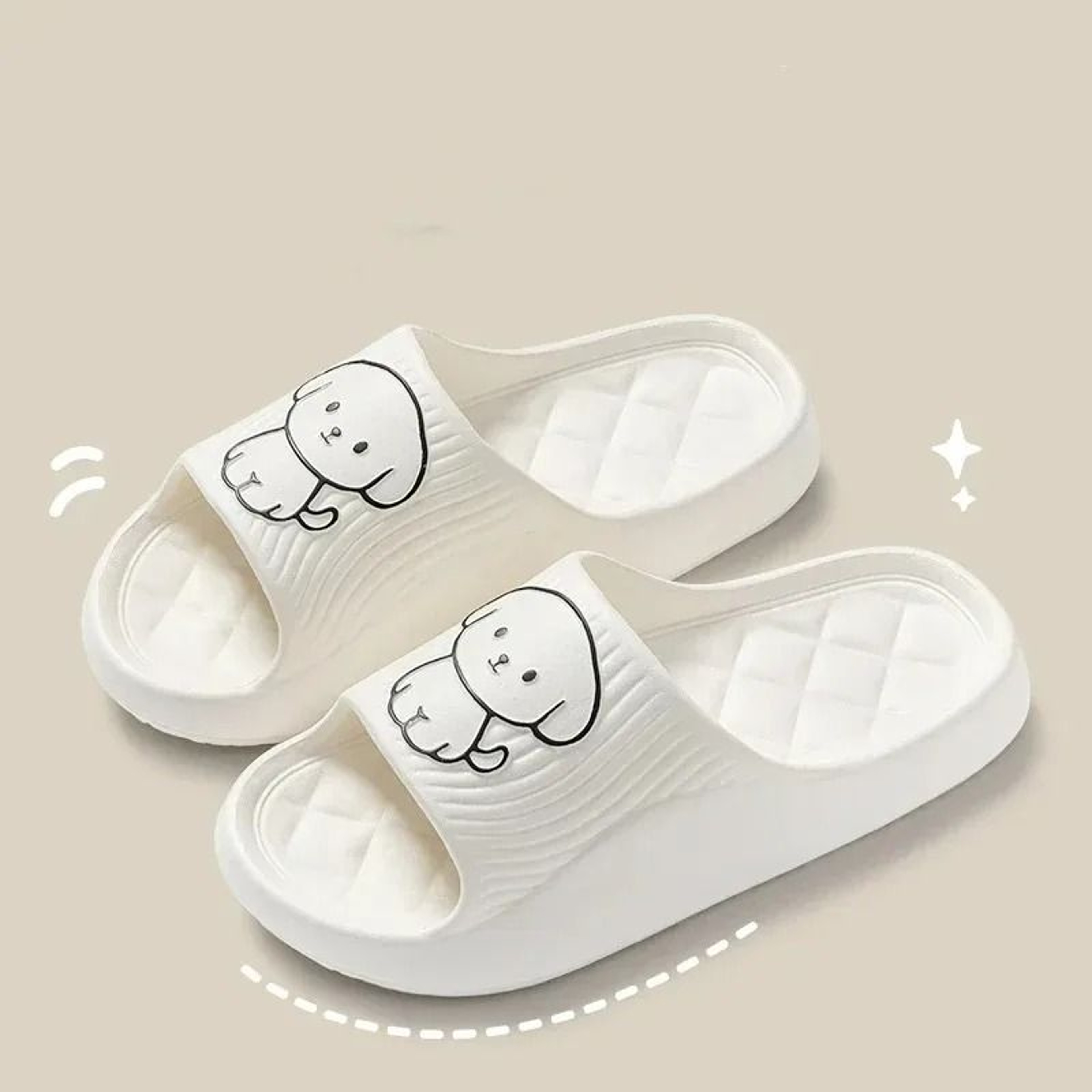 Cute Couple Pillow Slippers Thick EVA Non Slip Indoor Bathroom Sandals For Summer 3