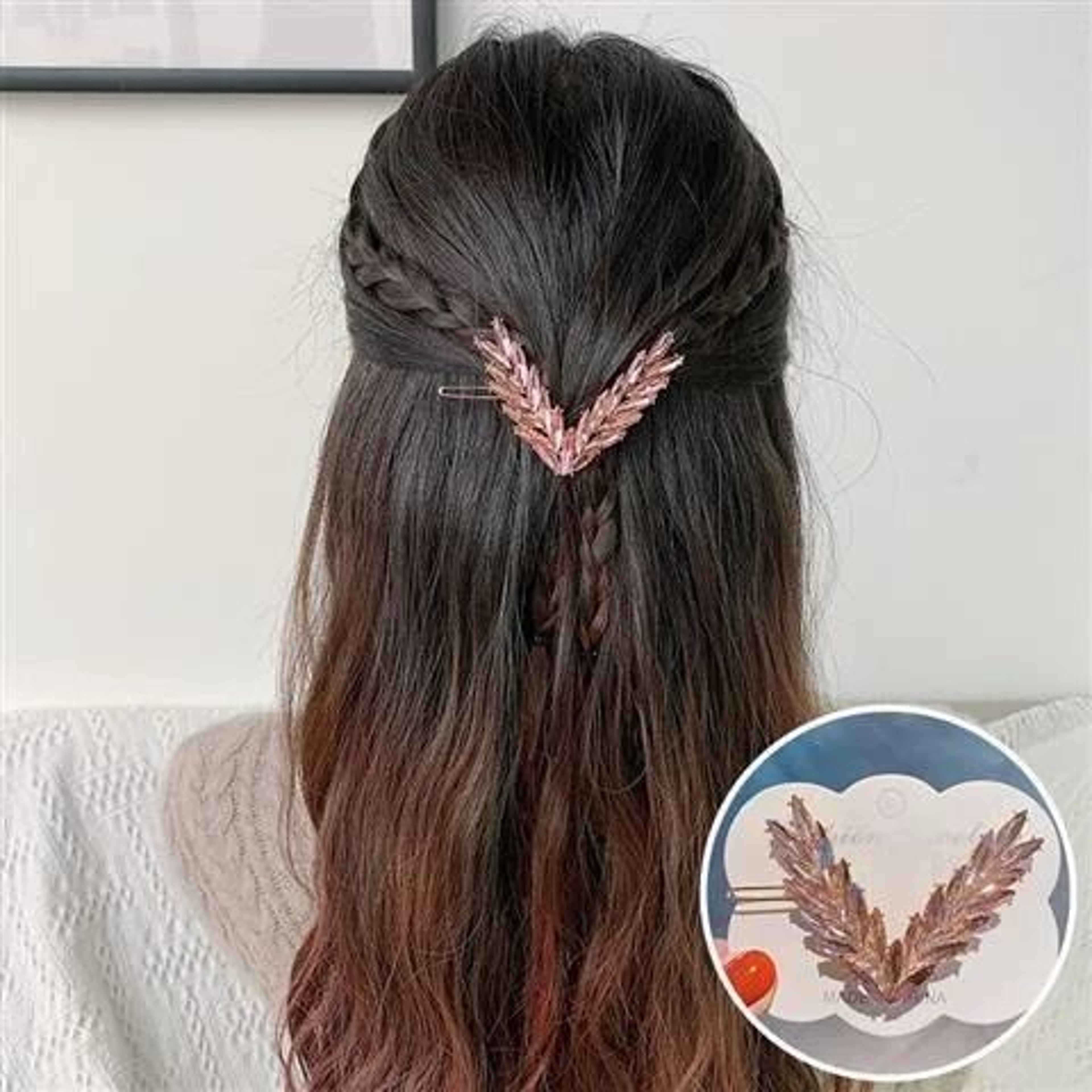 Shining Crystal V Shape Hair Clip 10