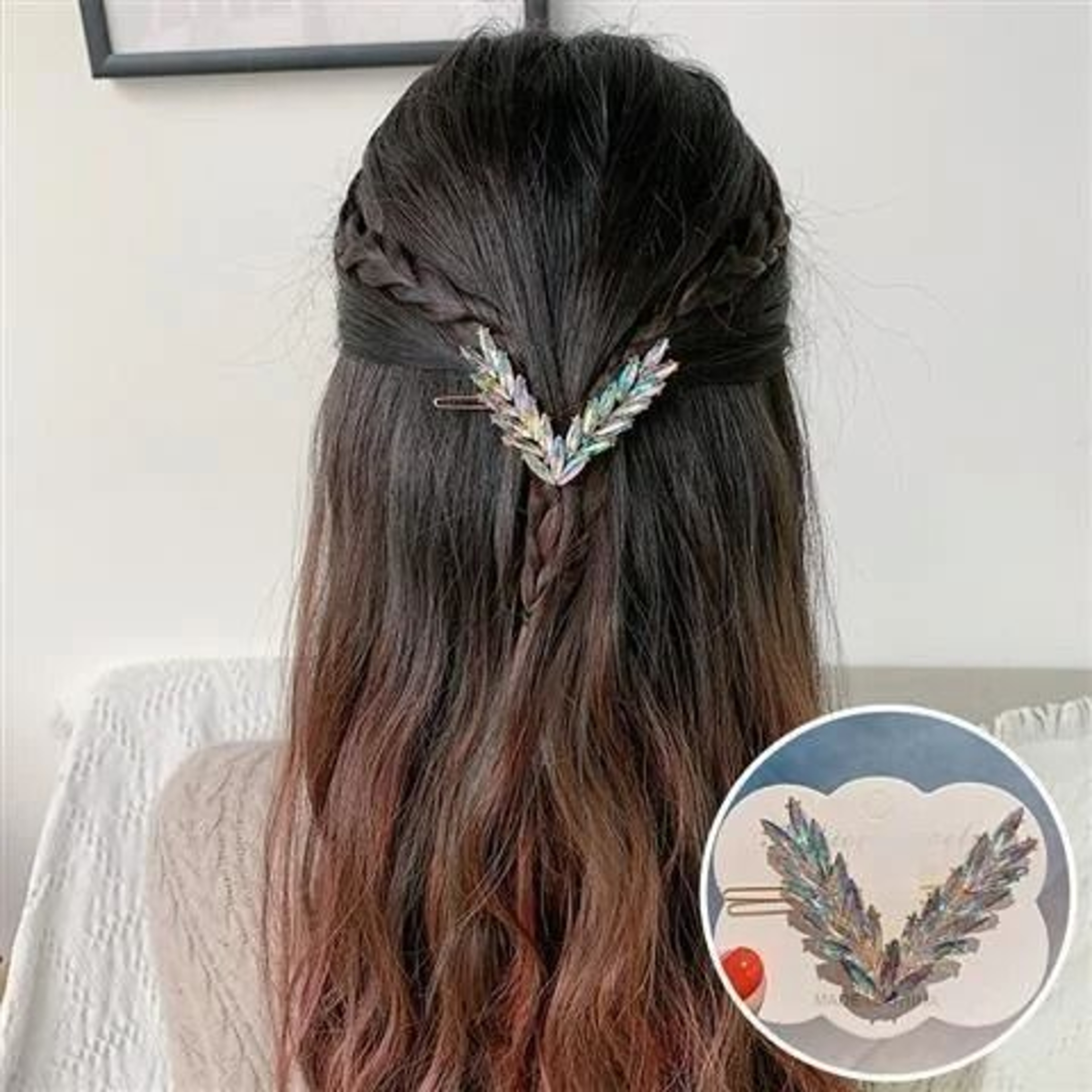 Shining Crystal V Shape Hair Clip 11