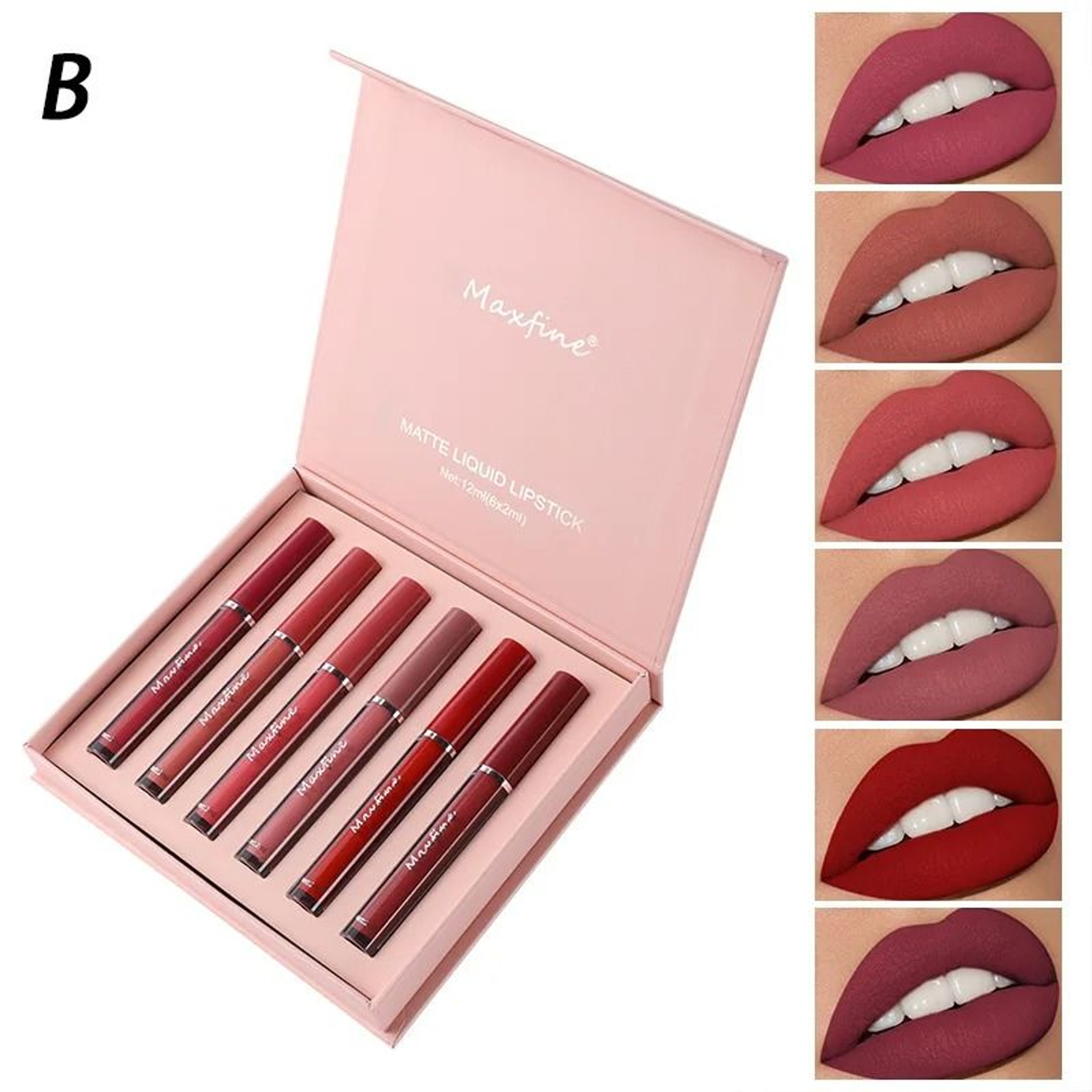Matte Lip Gloss Set 6 Color Waterproof Long Lasting Gift Box 6