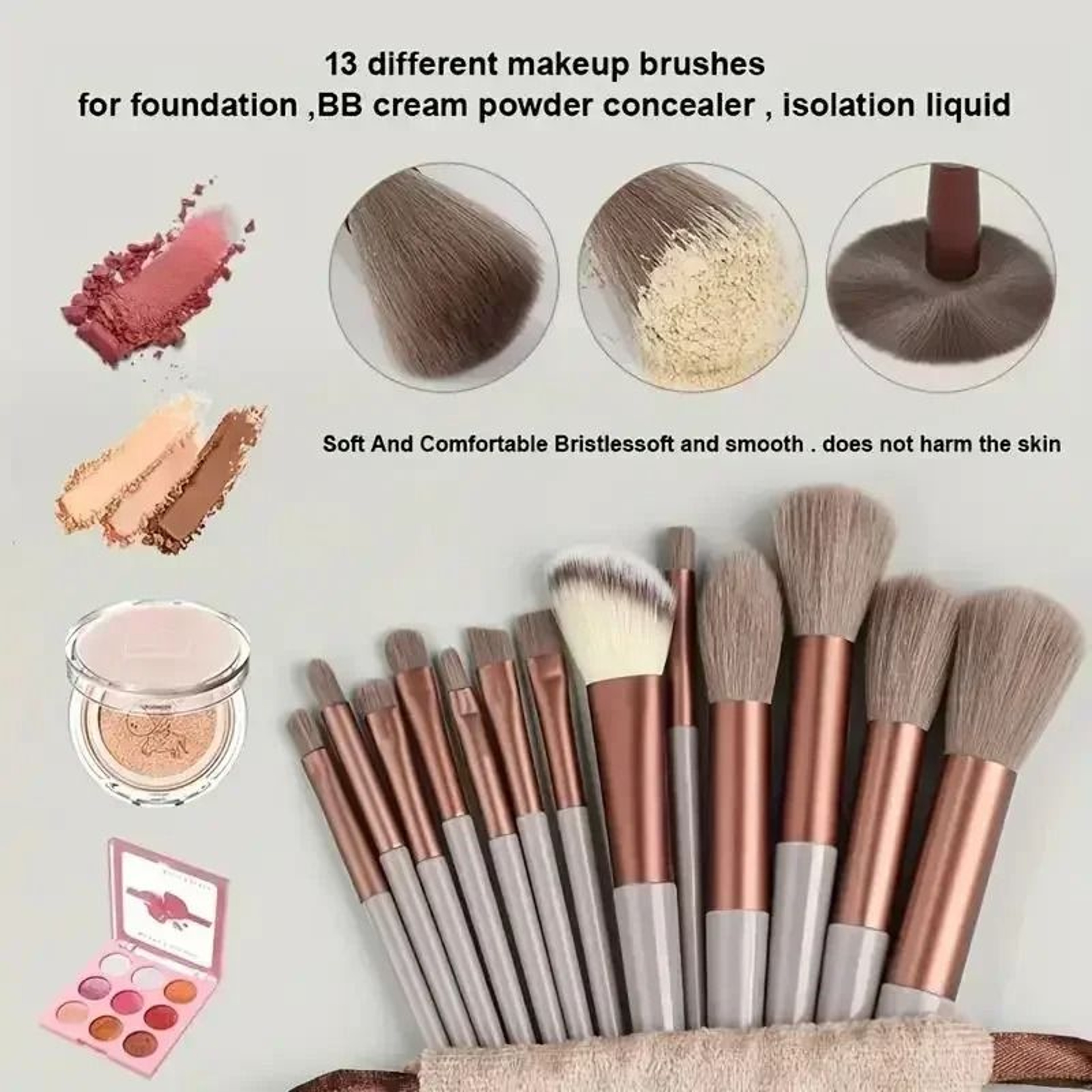 Soft Fluffy Professional Makeup Brush Set For Foundation And Eyeshadow 1
