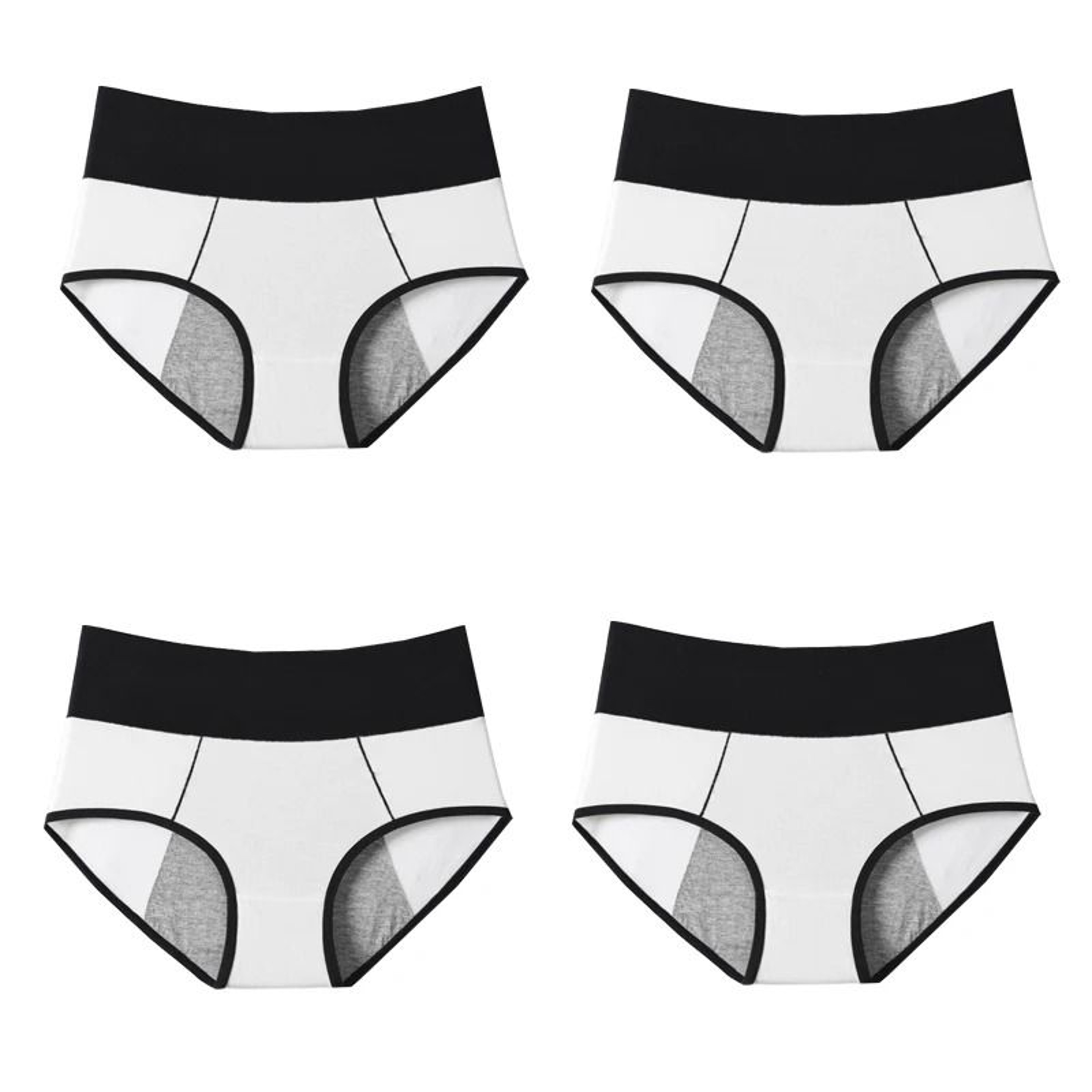Womens High Waist Leak Proof Period Panties Four Pack Cotton Menstrual Underwear 9