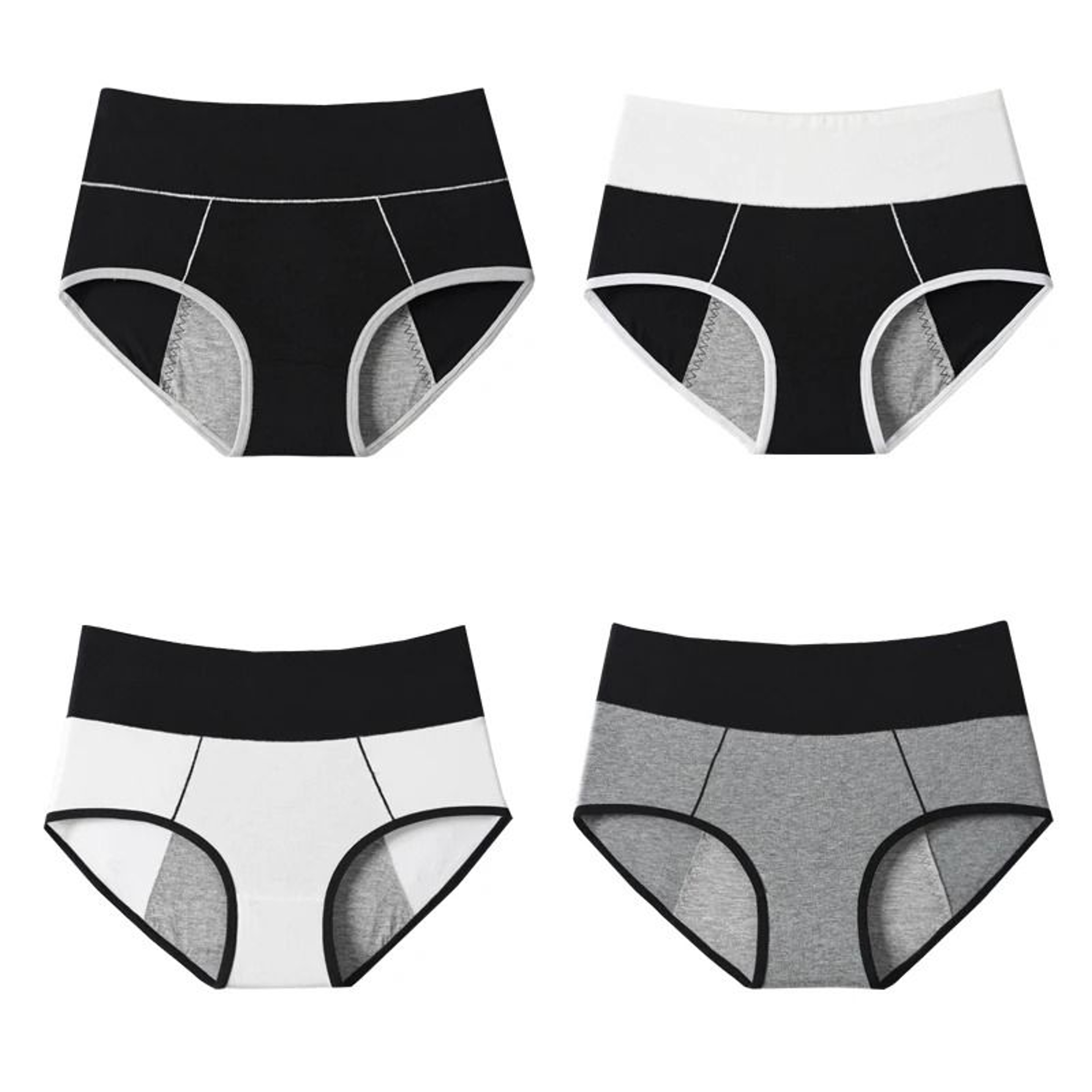 Womens High Waist Leak Proof Period Panties Four Pack Cotton Menstrual Underwear 6