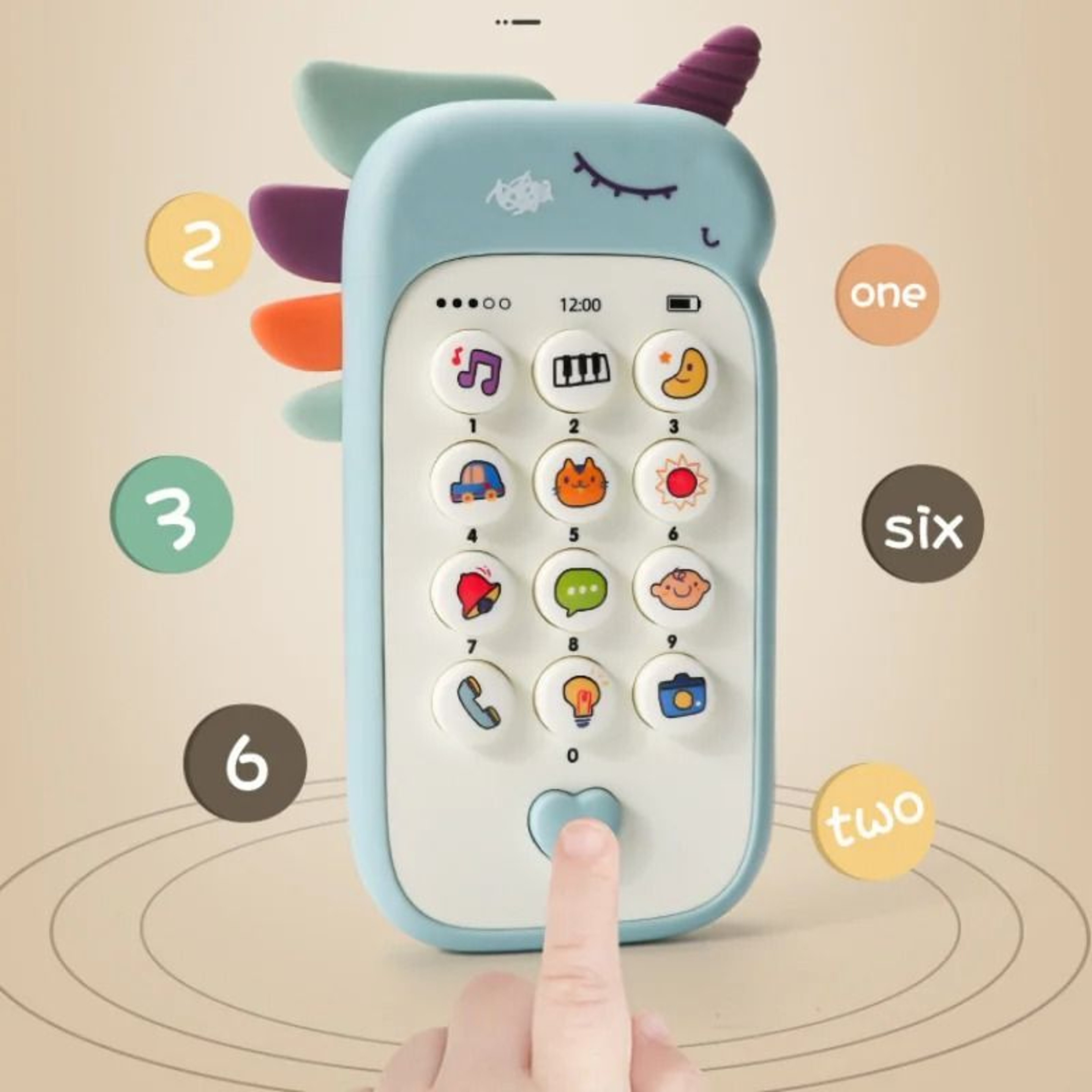 Baby Phone Toy With Music Lights And Teether For Early Learning 3