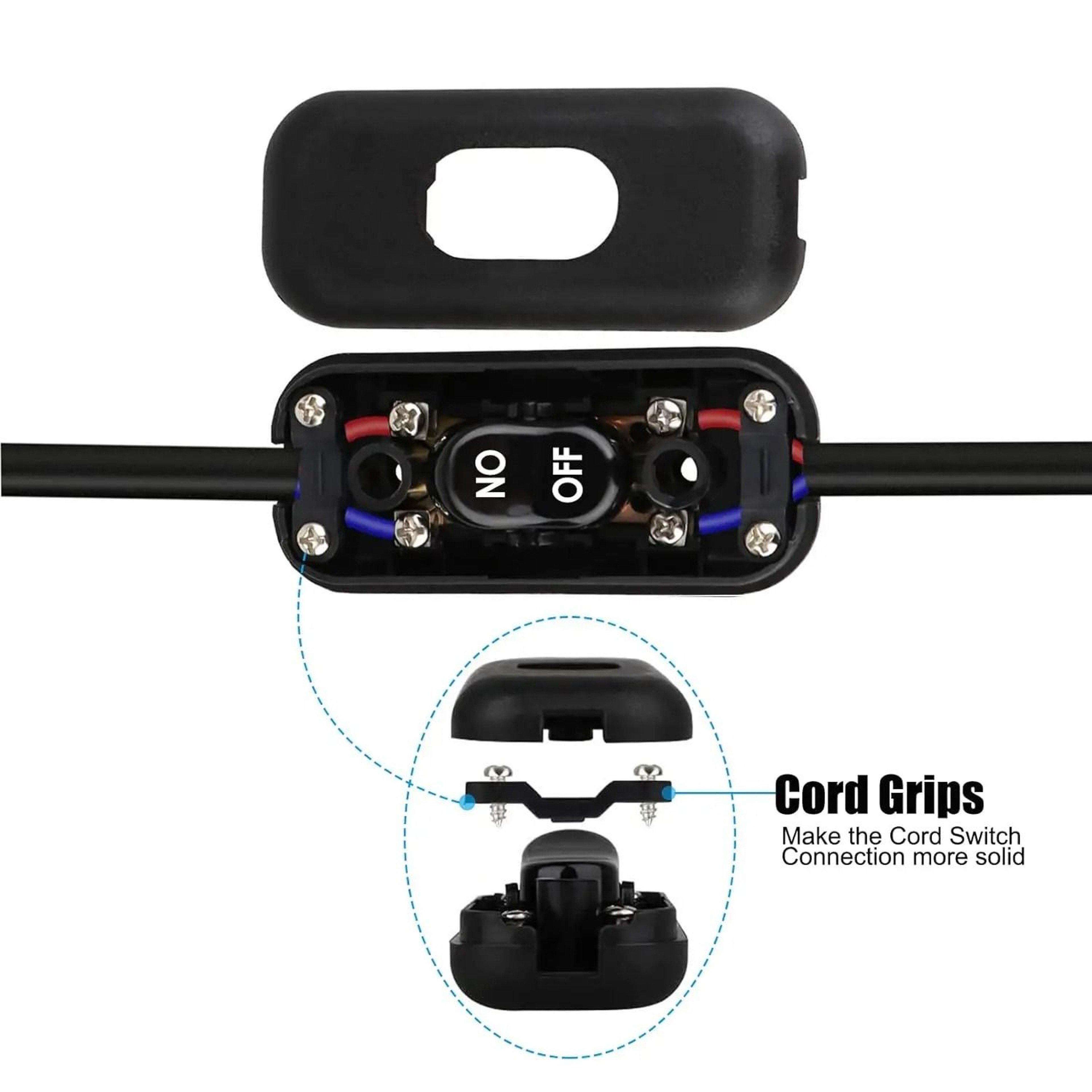 Inline Cord Switch Set Black AC 250V 6A On Off Rocker For Lamps And Appliances 2