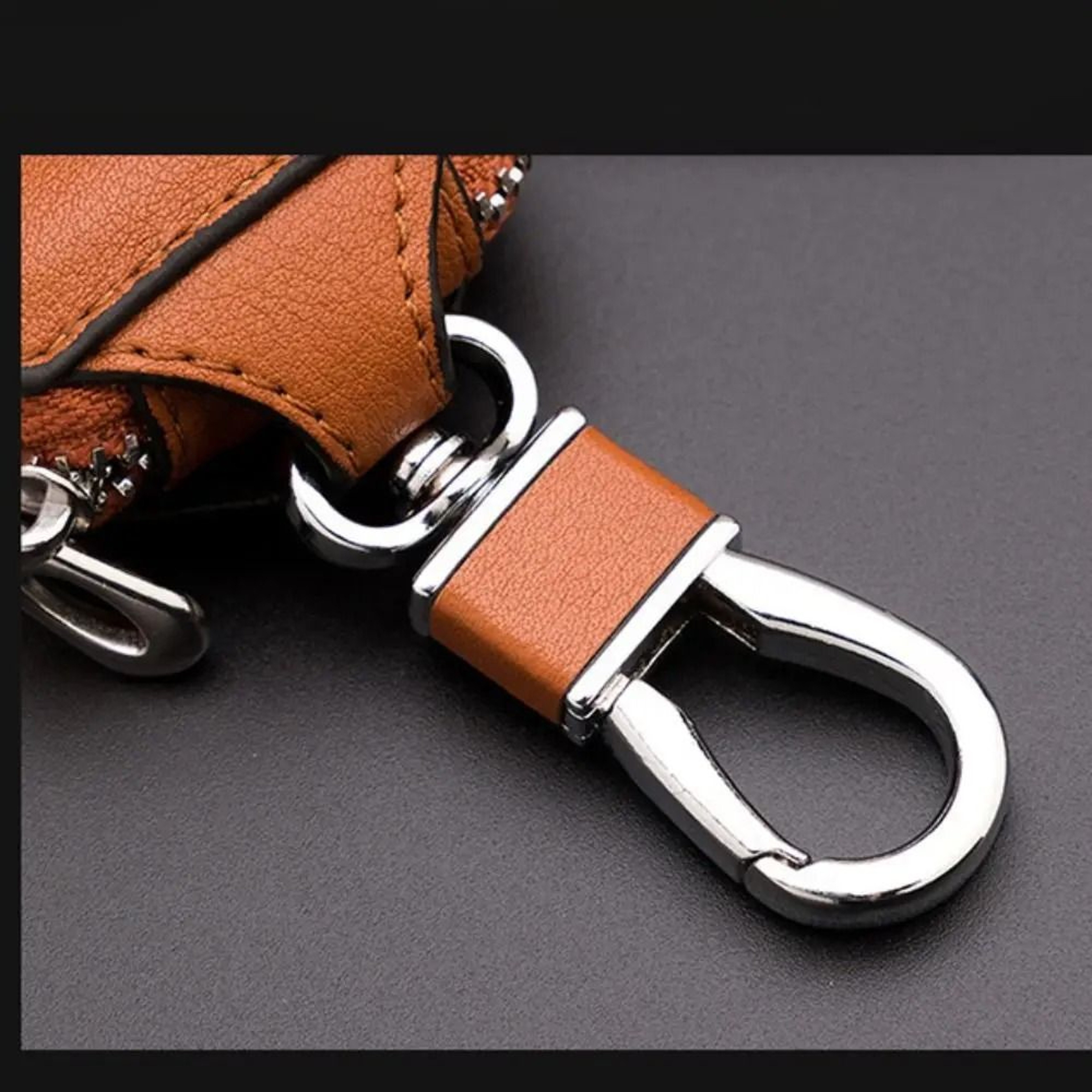 Leather Key Holder Case Keychain Wallet Organizer For Car Keys And House Keys 4