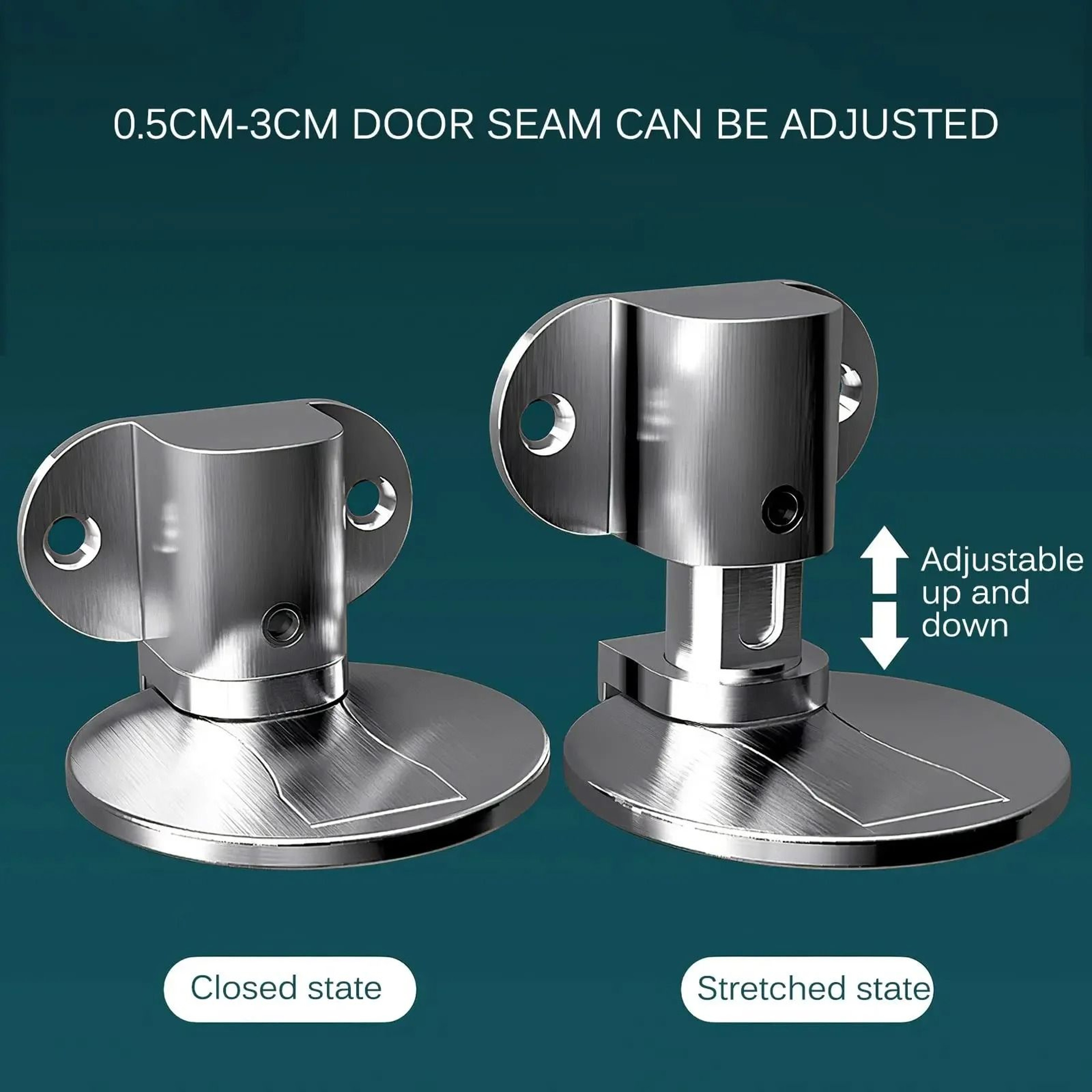 Adjustable Invisible Magnetic Door Stopper Punch Free Design 2