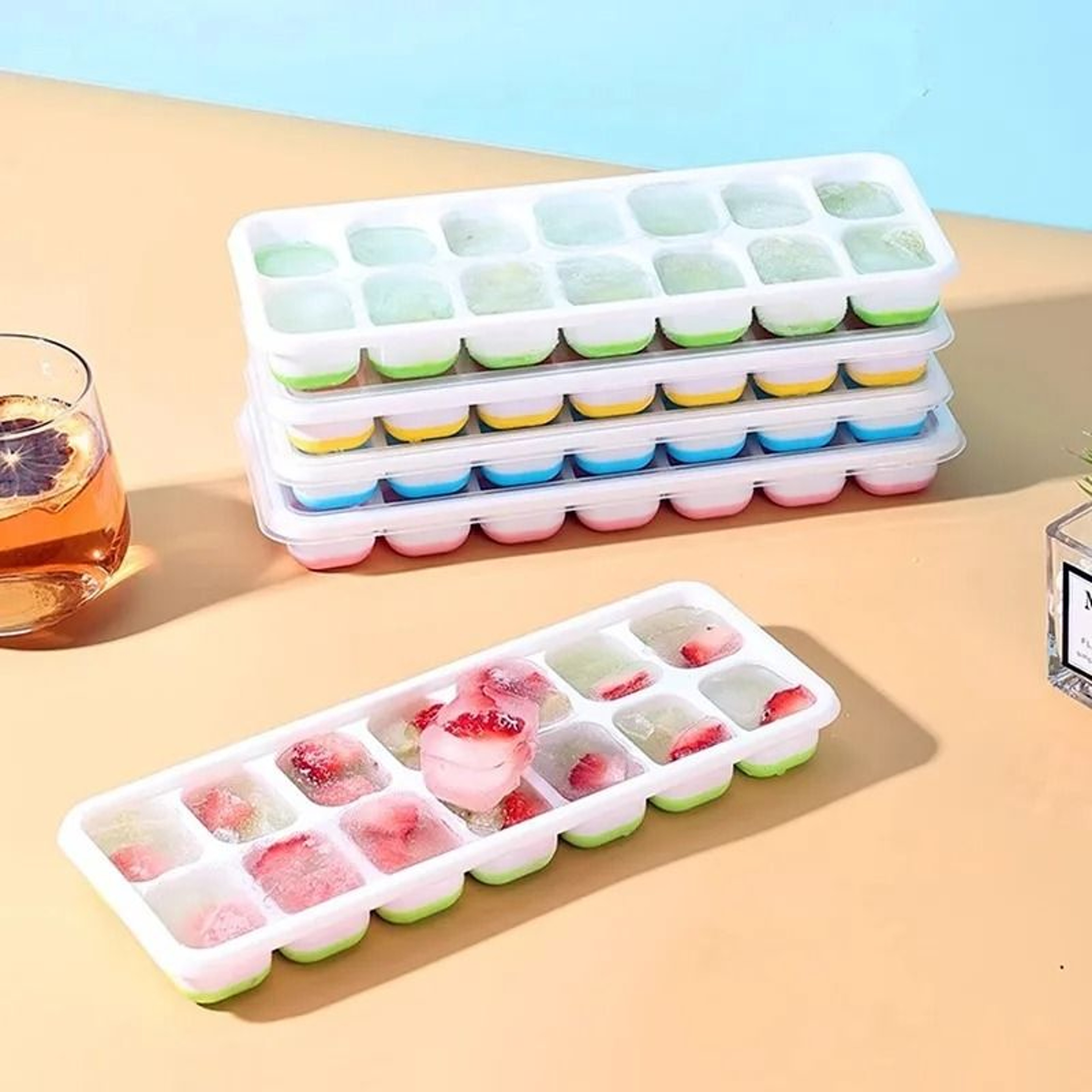 Silicone Square Ice Cube Tray With Easy Release Base 1