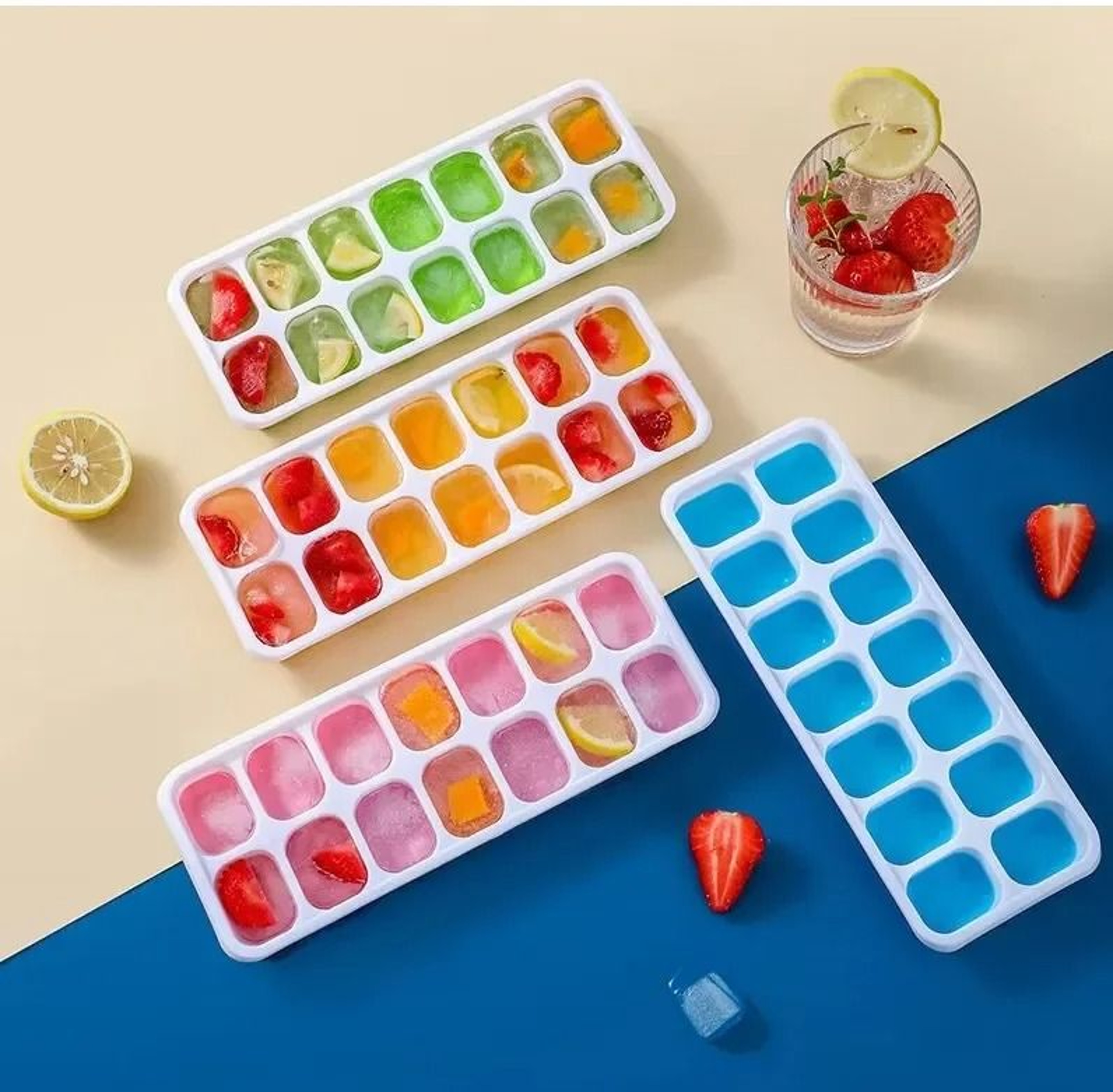 Silicone Square Ice Cube Tray With Easy Release Base 3