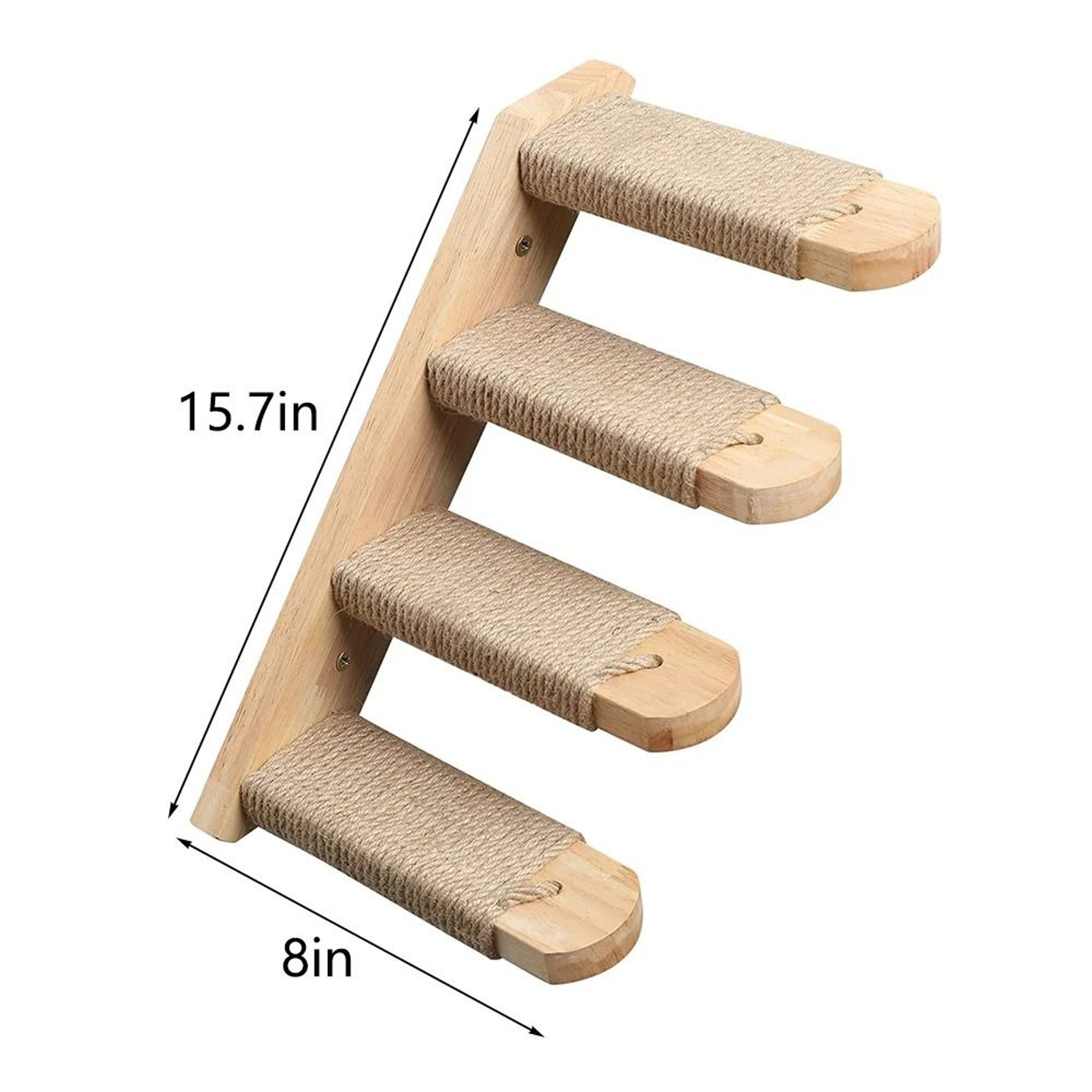 Wall Mounted Cat Climbing Shelf With Sisal Scratching Steps 8
