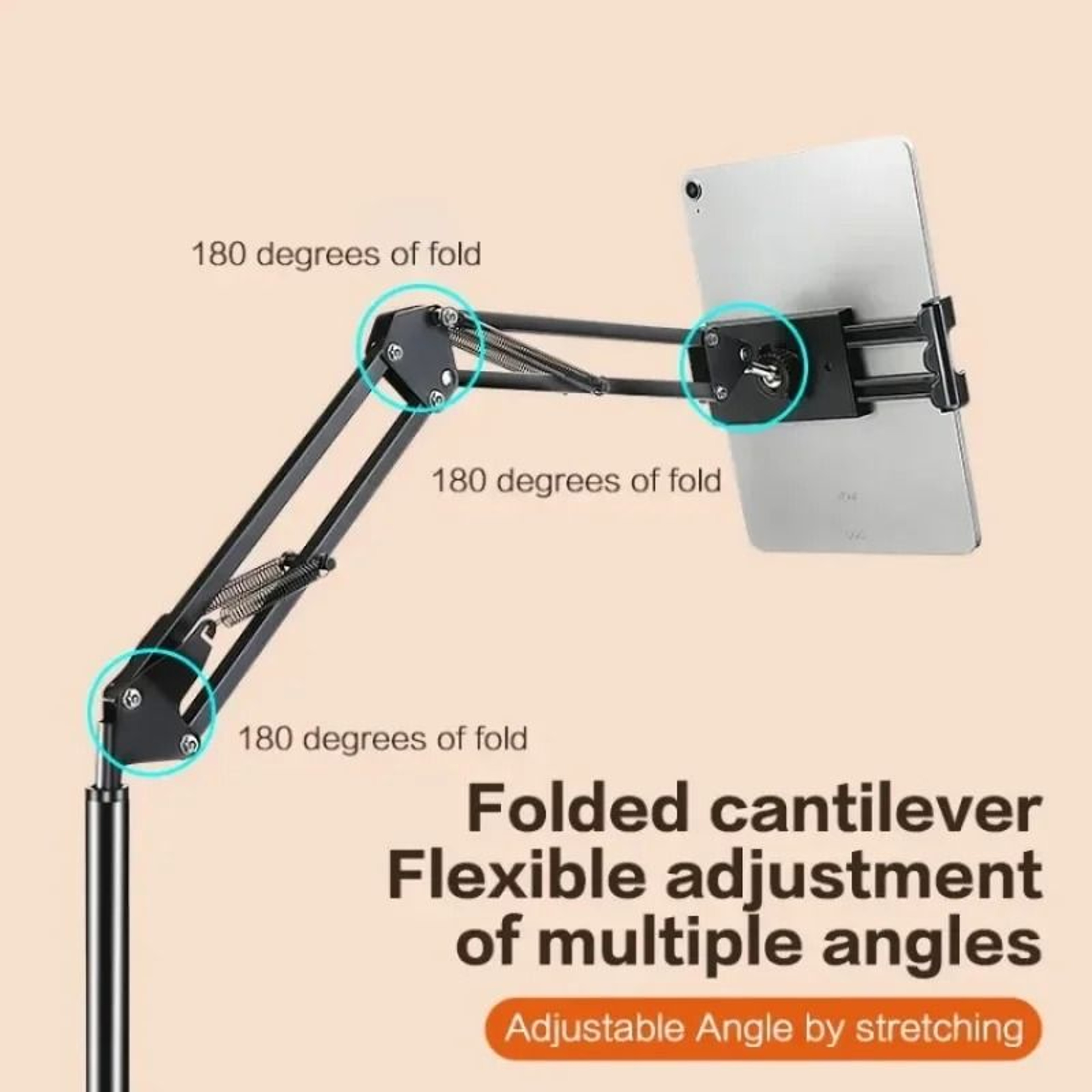 Flexible Gooseneck Tablet And Phone Holder With Adjustable Fold Arm 5