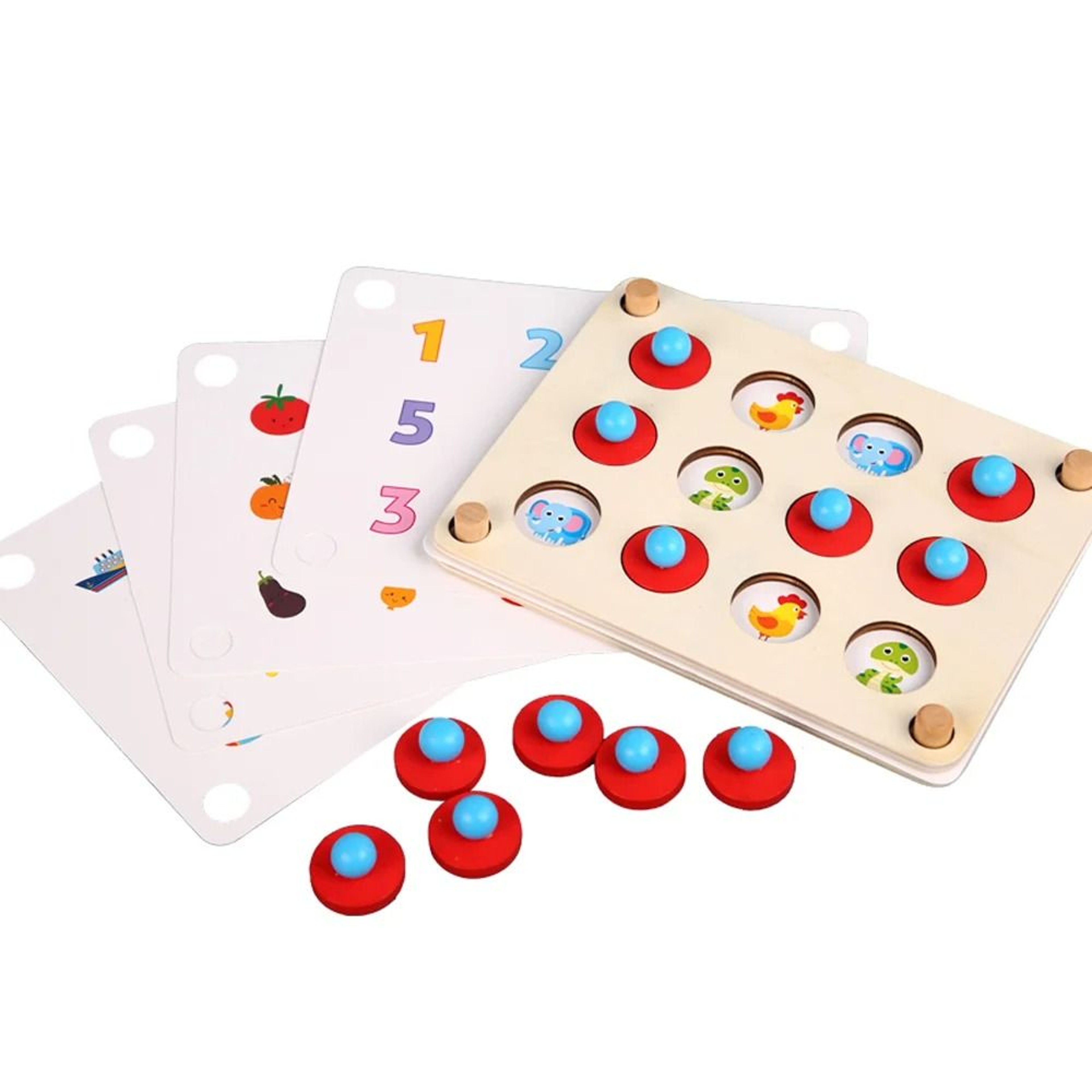 Montessori Memory Match Chess Wooden Educational Logic And Concentration Toy 6