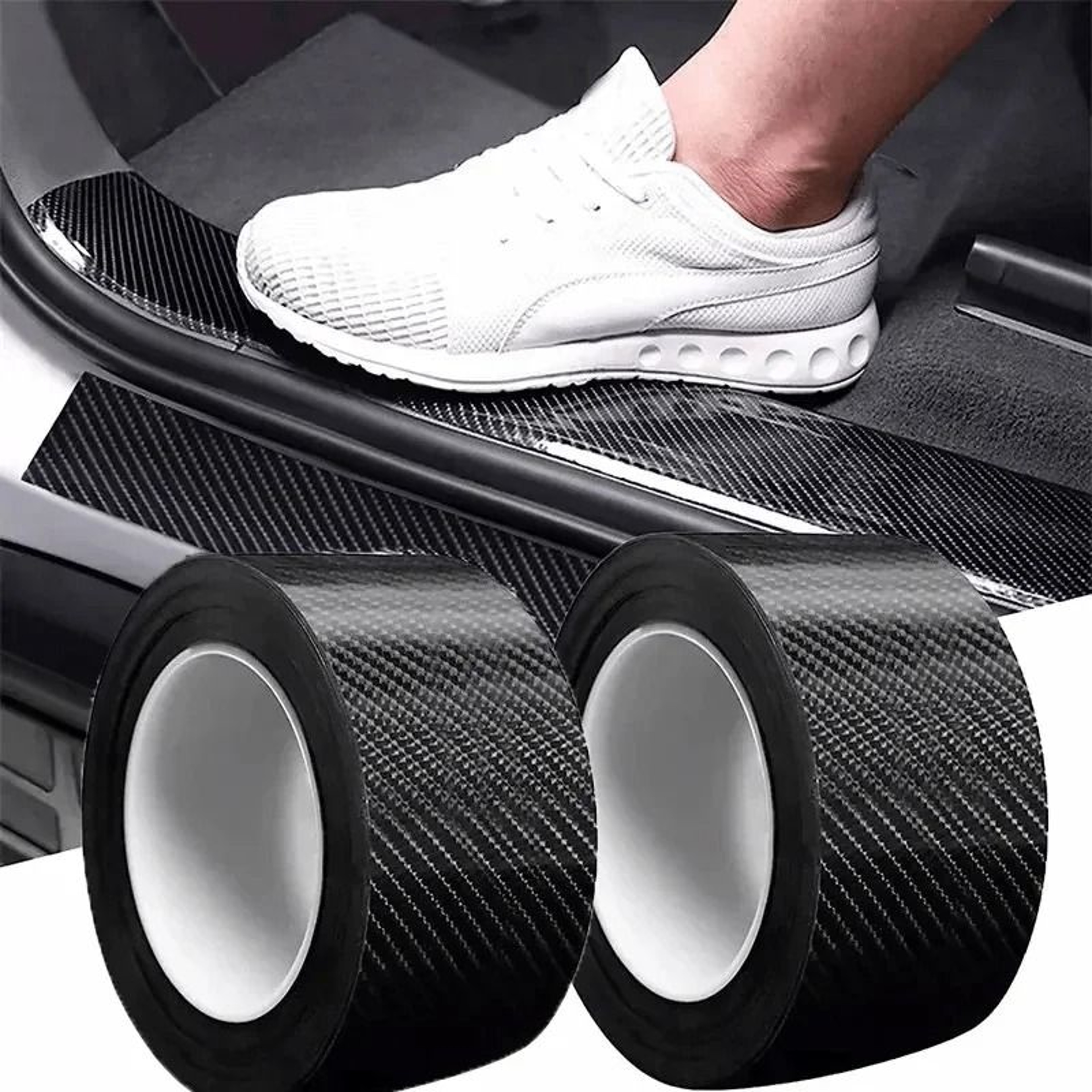 3D Nano Carbon Fiber Car Door Edge Protector Waterproof And Scratch Resistant Adhesive Tape 1