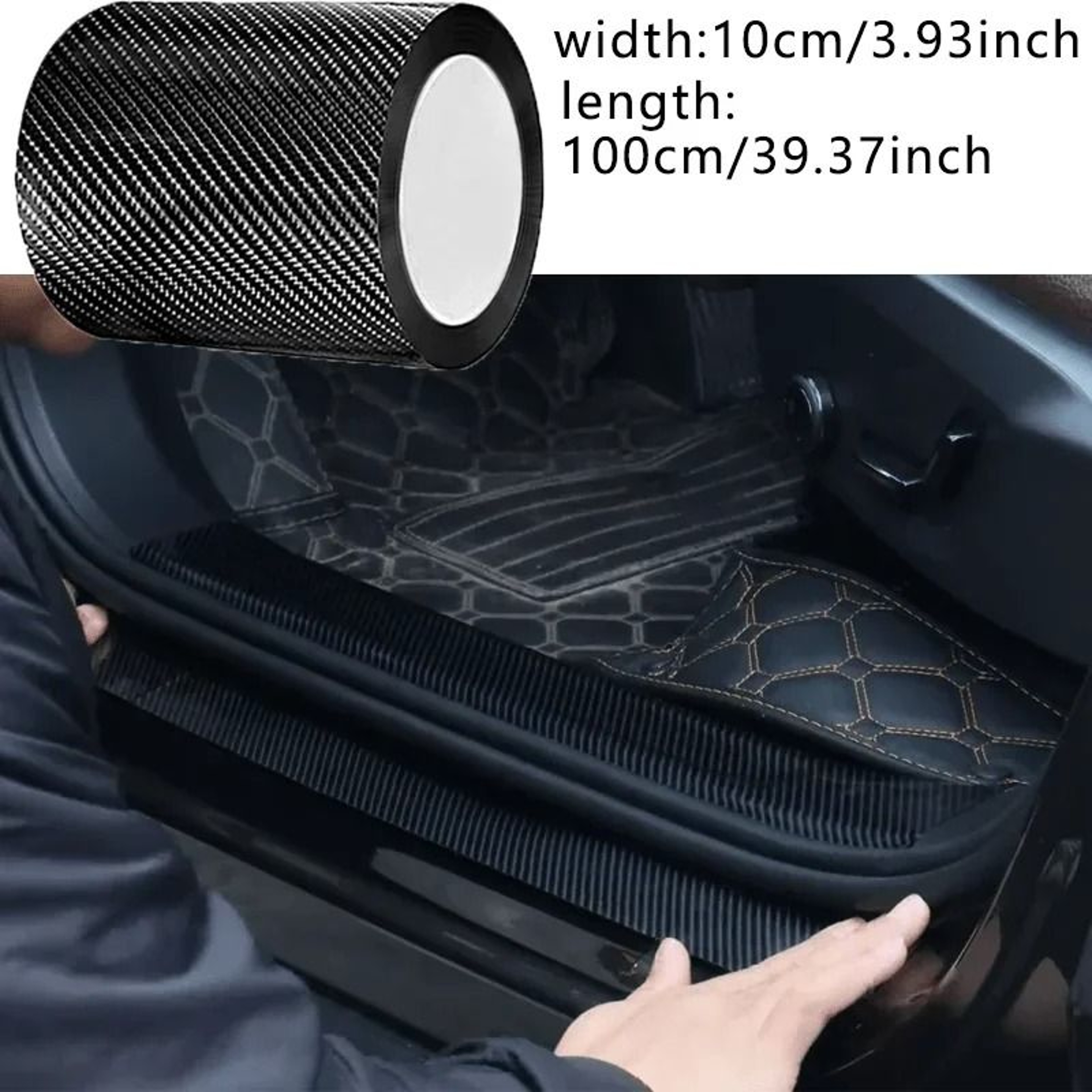3D Nano Carbon Fiber Car Door Edge Protector Waterproof And Scratch Resistant Adhesive Tape 2