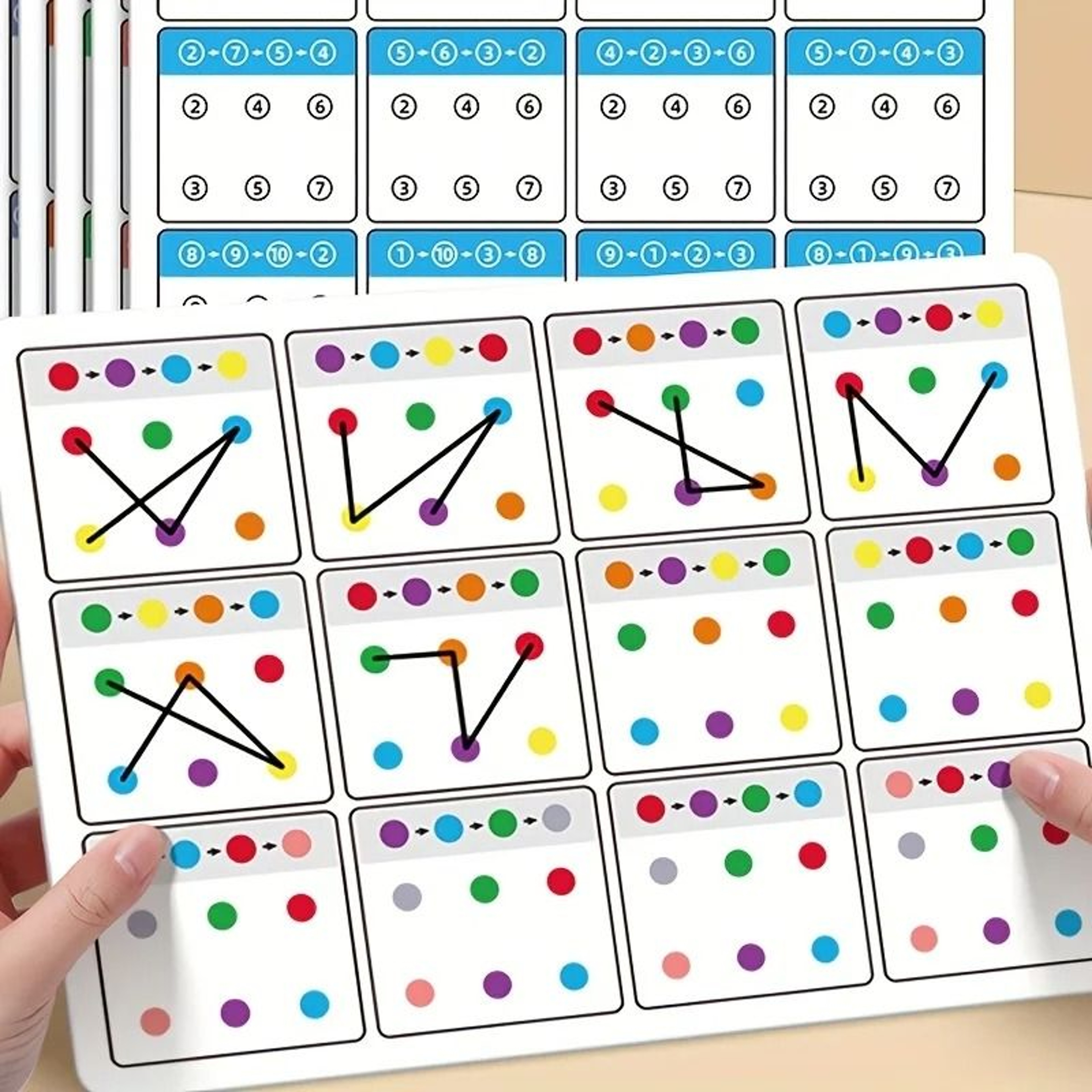 Visual Tracking Focus And Attention Training Card For Kids Color And Number Recognition 1