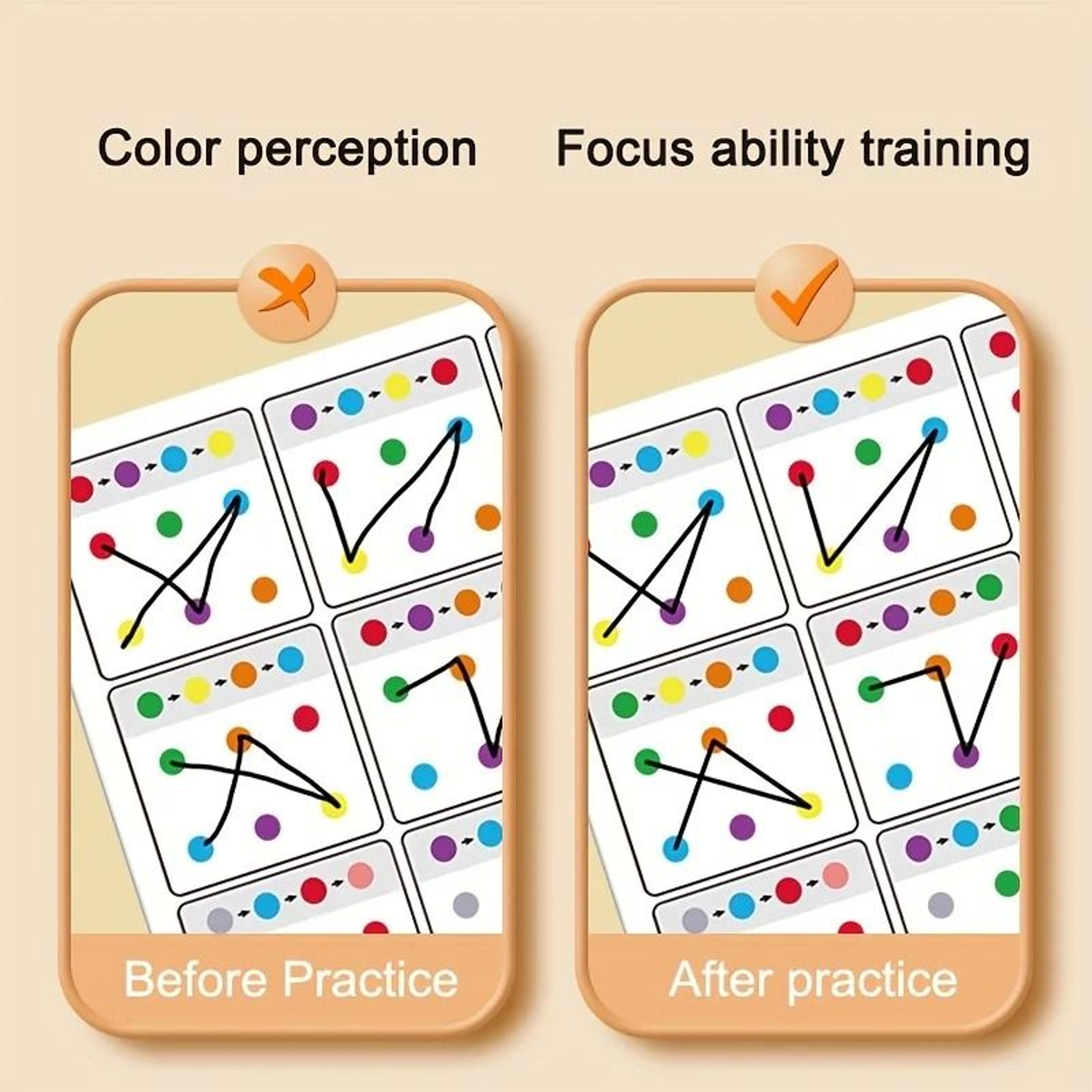 Visual Tracking Focus And Attention Training Card For Kids Color And Number Recognition 4