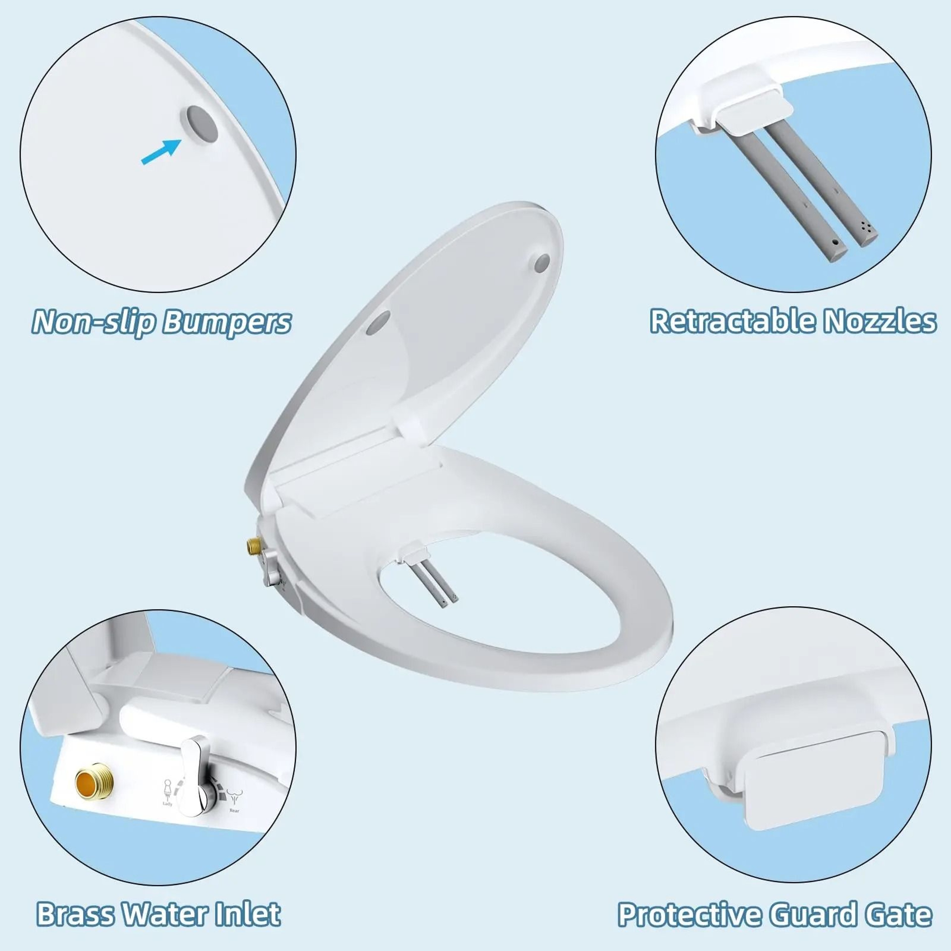 Elongated Bidet Toilet Seat With SlowClose Technology 2